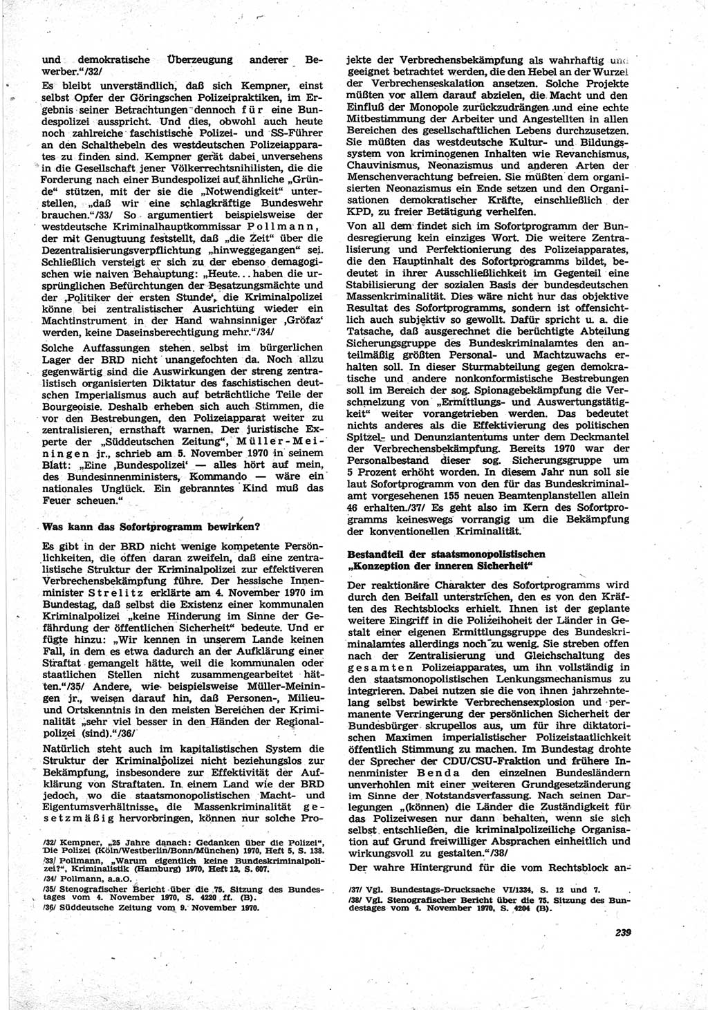 Neue Justiz (NJ), Zeitschrift für Recht und Rechtswissenschaft [Deutsche Demokratische Republik (DDR)], 25. Jahrgang 1971, Seite 239 (NJ DDR 1971, S. 239)