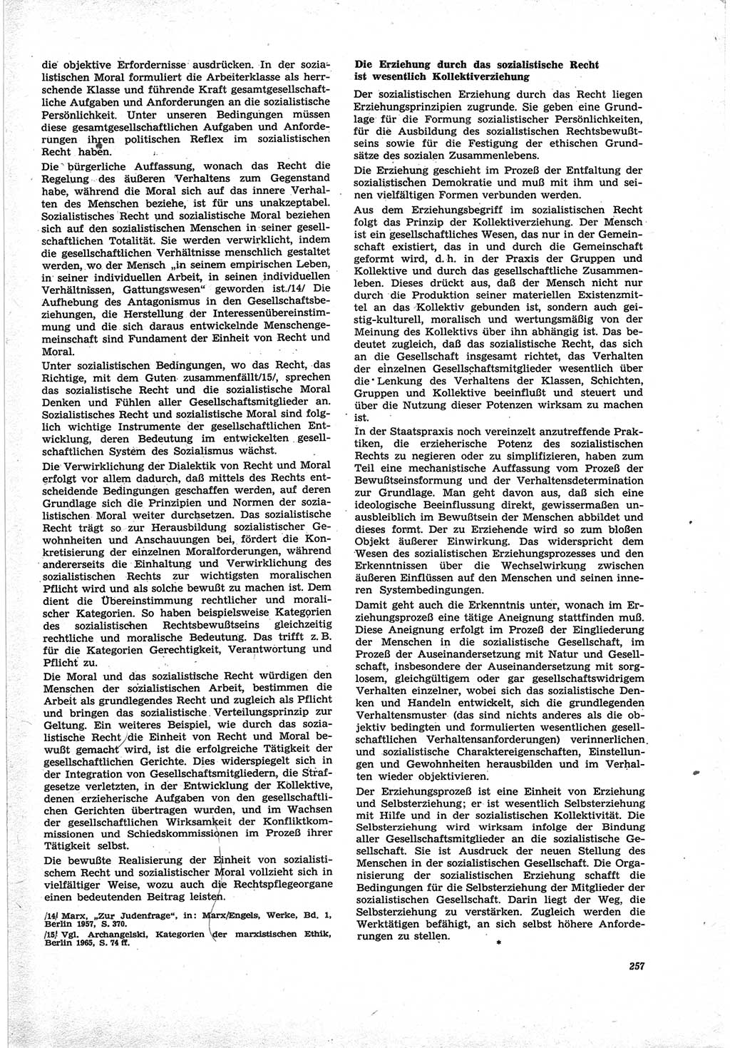 Neue Justiz (NJ), Zeitschrift für Recht und Rechtswissenschaft [Deutsche Demokratische Republik (DDR)], 25. Jahrgang 1971, Seite 257 (NJ DDR 1971, S. 257)