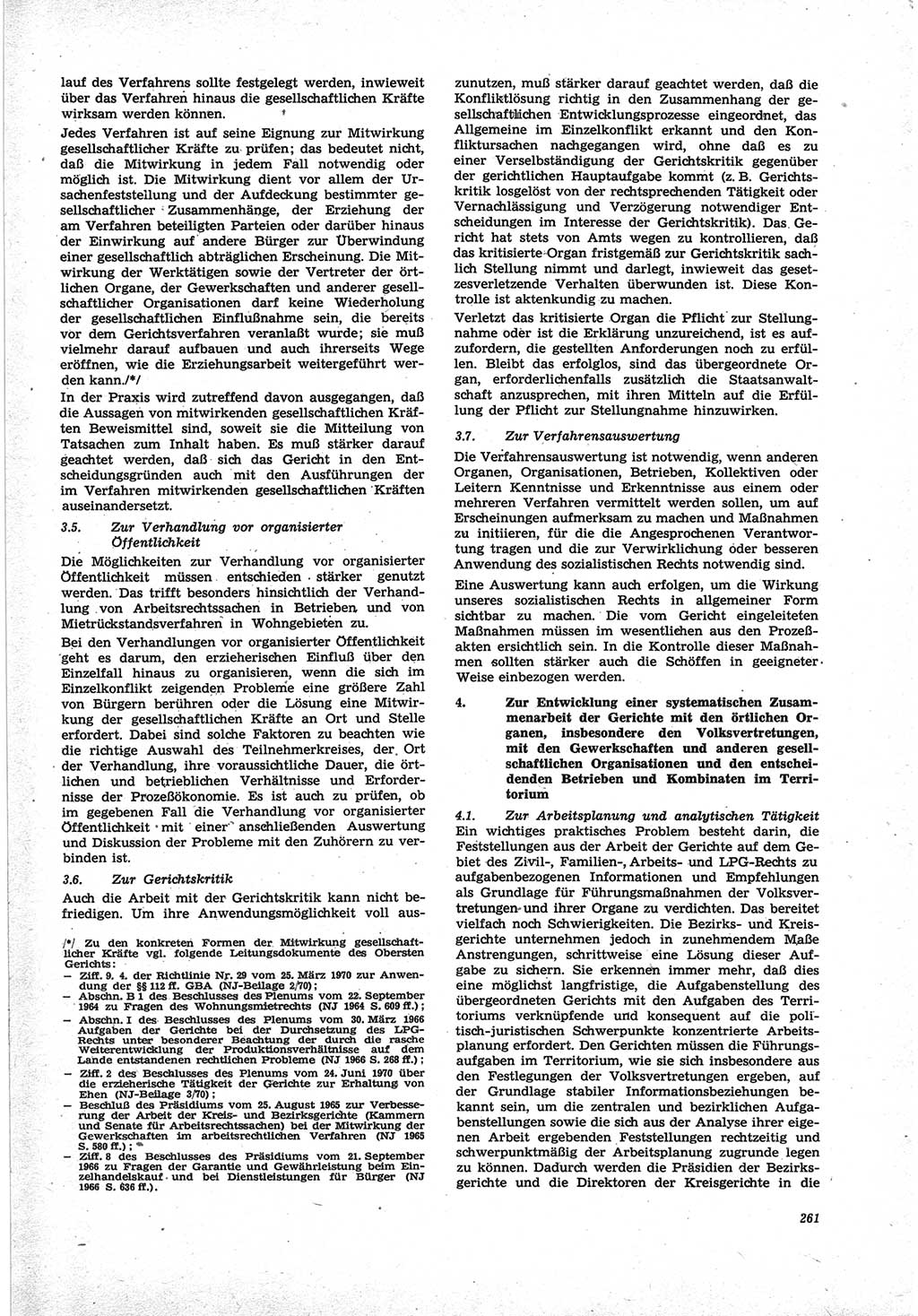 Neue Justiz (NJ), Zeitschrift für Recht und Rechtswissenschaft [Deutsche Demokratische Republik (DDR)], 25. Jahrgang 1971, Seite 261 (NJ DDR 1971, S. 261)