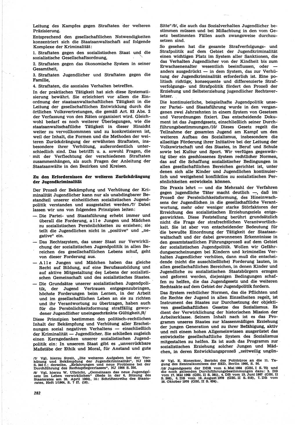 Neue Justiz (NJ), Zeitschrift für Recht und Rechtswissenschaft [Deutsche Demokratische Republik (DDR)], 25. Jahrgang 1971, Seite 282 (NJ DDR 1971, S. 282)