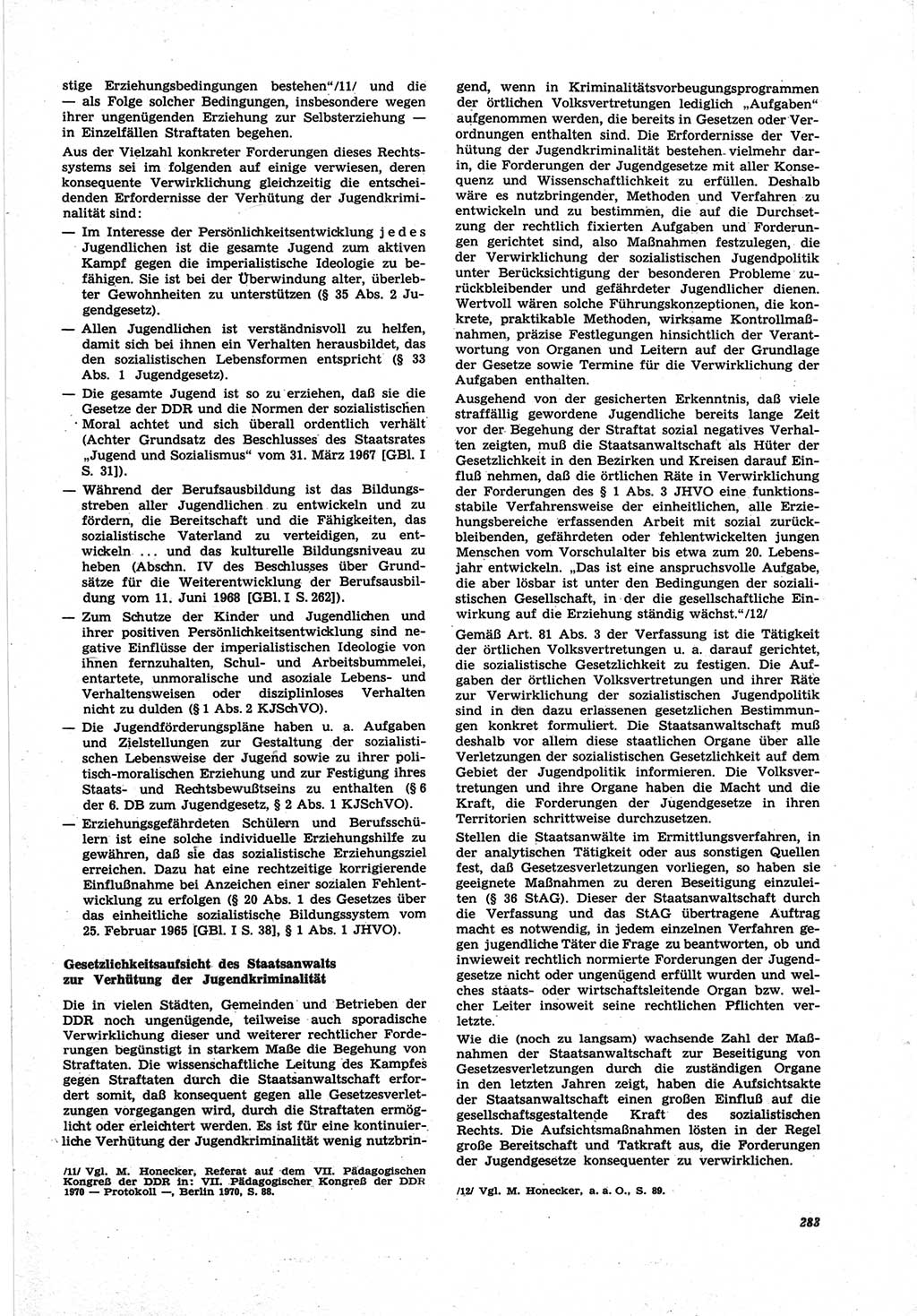 Neue Justiz (NJ), Zeitschrift für Recht und Rechtswissenschaft [Deutsche Demokratische Republik (DDR)], 25. Jahrgang 1971, Seite 283 (NJ DDR 1971, S. 283)