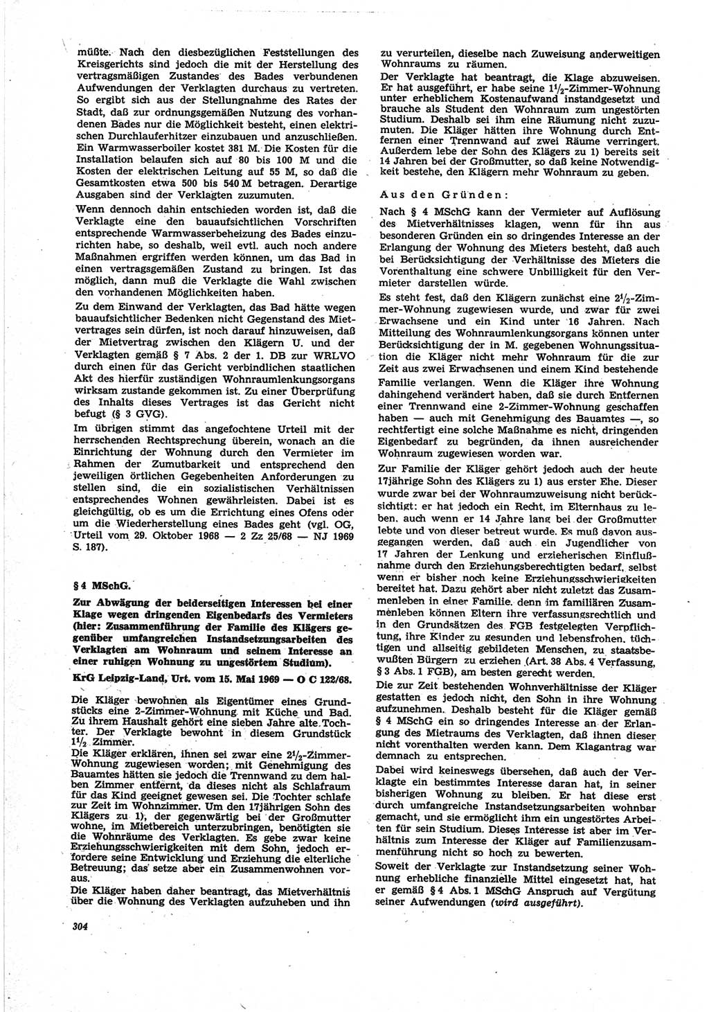 Neue Justiz (NJ), Zeitschrift für Recht und Rechtswissenschaft [Deutsche Demokratische Republik (DDR)], 25. Jahrgang 1971, Seite 304 (NJ DDR 1971, S. 304)