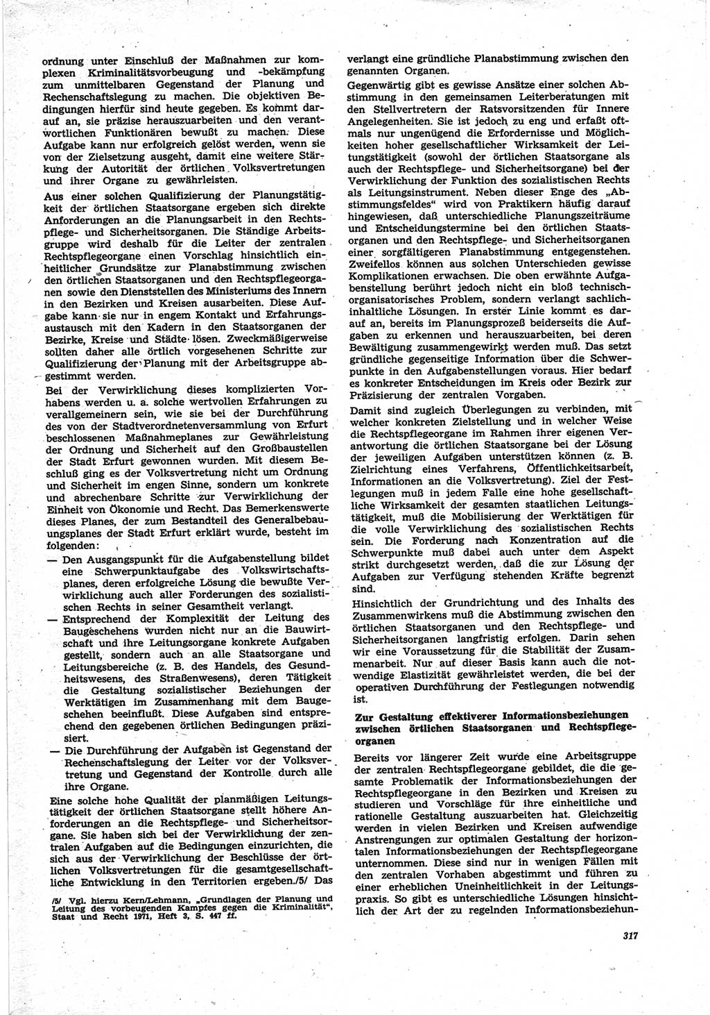 Neue Justiz (NJ), Zeitschrift für Recht und Rechtswissenschaft [Deutsche Demokratische Republik (DDR)], 25. Jahrgang 1971, Seite 317 (NJ DDR 1971, S. 317)