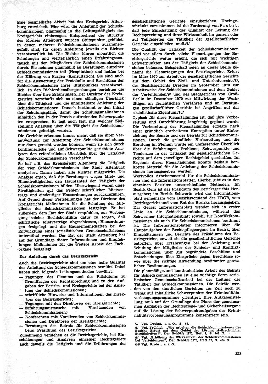 Neue Justiz (NJ), Zeitschrift für Recht und Rechtswissenschaft [Deutsche Demokratische Republik (DDR)], 25. Jahrgang 1971, Seite 323 (NJ DDR 1971, S. 323)