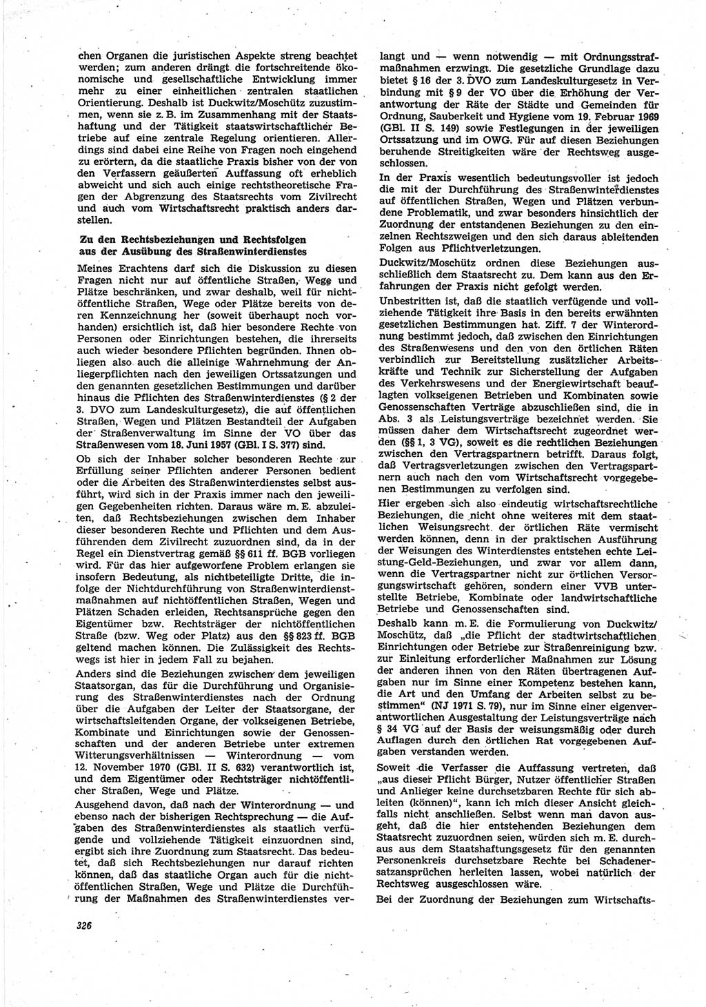 Neue Justiz (NJ), Zeitschrift für Recht und Rechtswissenschaft [Deutsche Demokratische Republik (DDR)], 25. Jahrgang 1971, Seite 326 (NJ DDR 1971, S. 326)