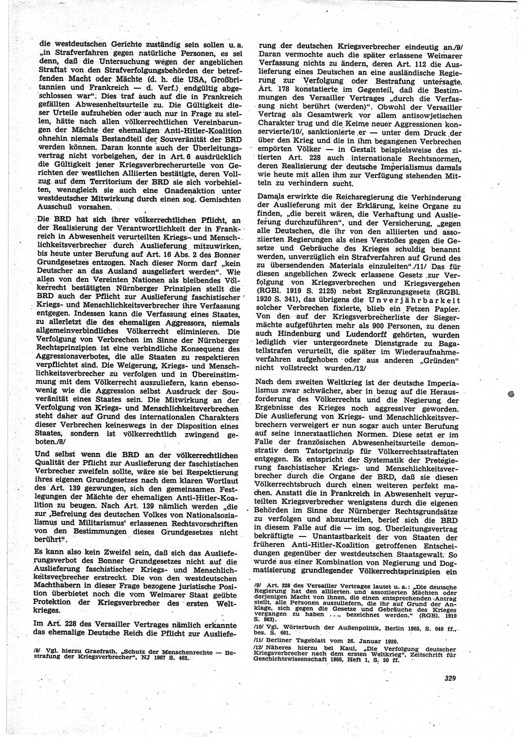 Neue Justiz (NJ), Zeitschrift für Recht und Rechtswissenschaft [Deutsche Demokratische Republik (DDR)], 25. Jahrgang 1971, Seite 329 (NJ DDR 1971, S. 329)