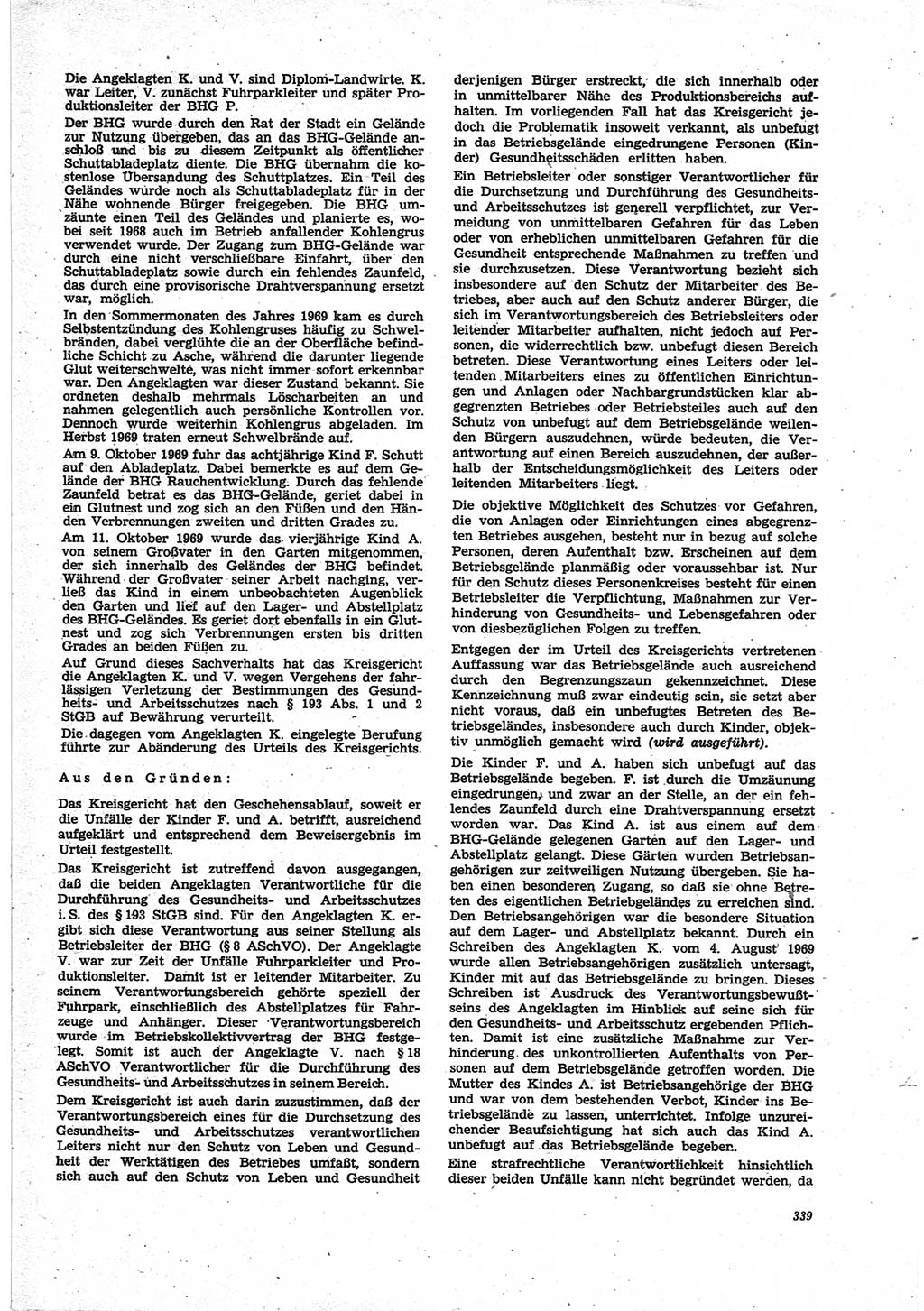 Neue Justiz (NJ), Zeitschrift für Recht und Rechtswissenschaft [Deutsche Demokratische Republik (DDR)], 25. Jahrgang 1971, Seite 339 (NJ DDR 1971, S. 339)