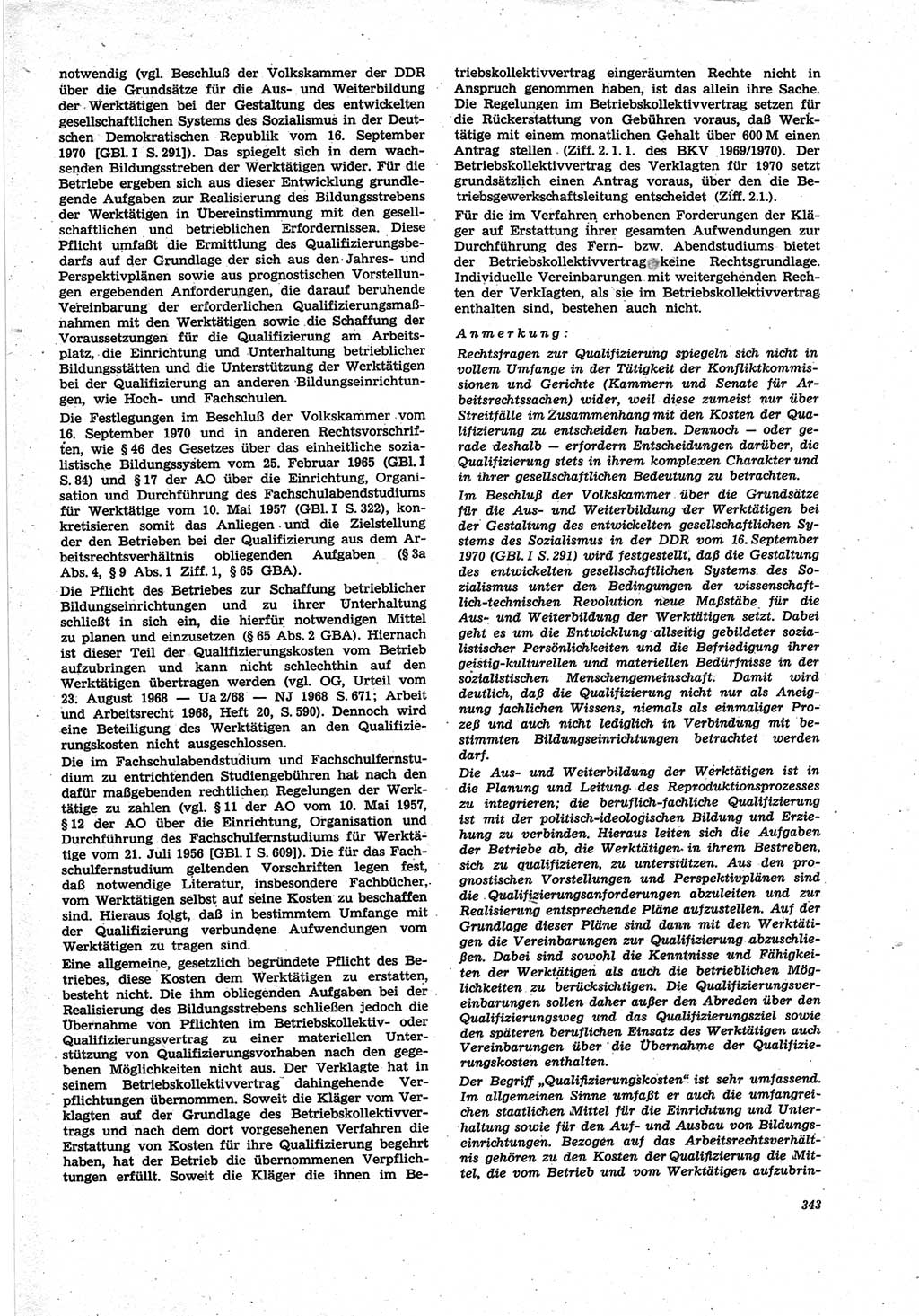 Neue Justiz (NJ), Zeitschrift für Recht und Rechtswissenschaft [Deutsche Demokratische Republik (DDR)], 25. Jahrgang 1971, Seite 343 (NJ DDR 1971, S. 343)