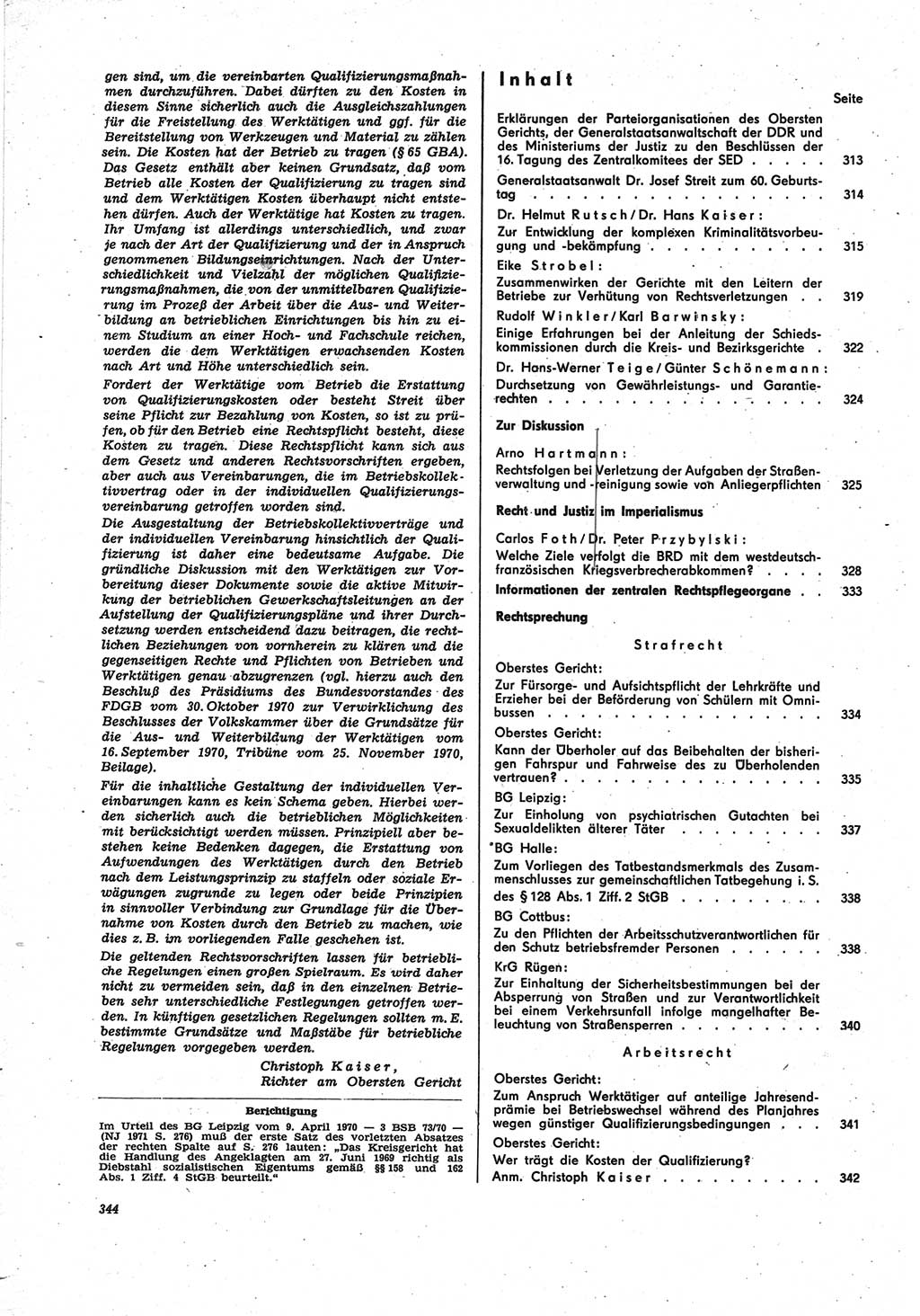 Neue Justiz (NJ), Zeitschrift für Recht und Rechtswissenschaft [Deutsche Demokratische Republik (DDR)], 25. Jahrgang 1971, Seite 344 (NJ DDR 1971, S. 344)