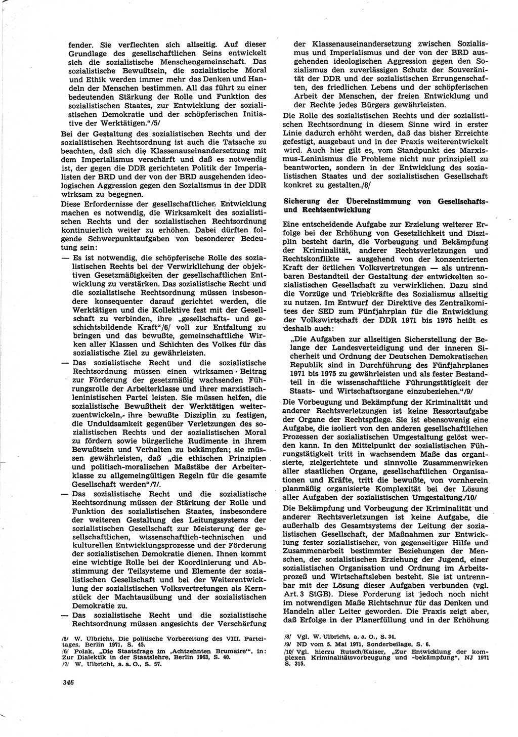 Neue Justiz (NJ), Zeitschrift für Recht und Rechtswissenschaft [Deutsche Demokratische Republik (DDR)], 25. Jahrgang 1971, Seite 346 (NJ DDR 1971, S. 346)