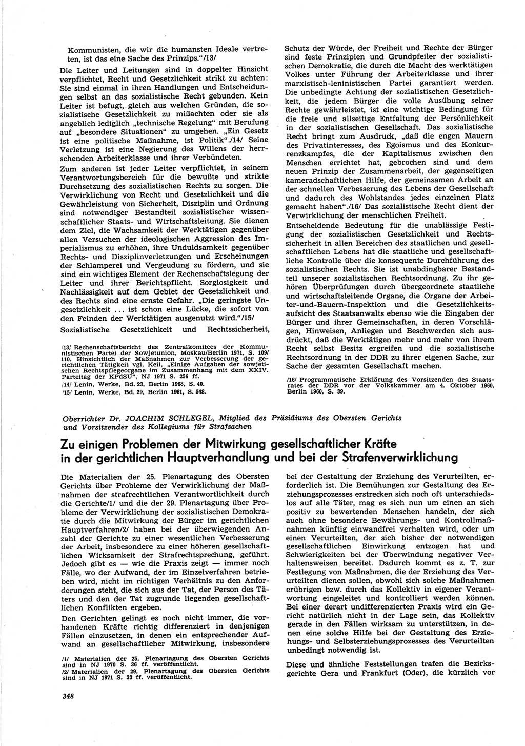 Neue Justiz (NJ), Zeitschrift für Recht und Rechtswissenschaft [Deutsche Demokratische Republik (DDR)], 25. Jahrgang 1971, Seite 348 (NJ DDR 1971, S. 348)