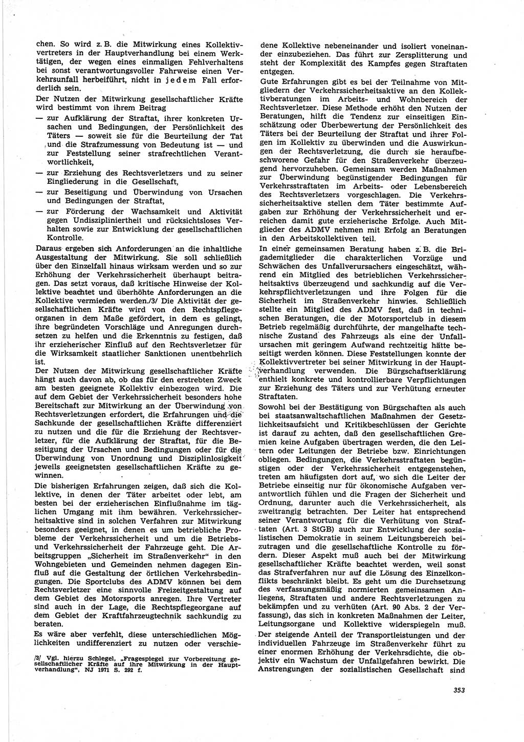 Neue Justiz (NJ), Zeitschrift für Recht und Rechtswissenschaft [Deutsche Demokratische Republik (DDR)], 25. Jahrgang 1971, Seite 353 (NJ DDR 1971, S. 353)