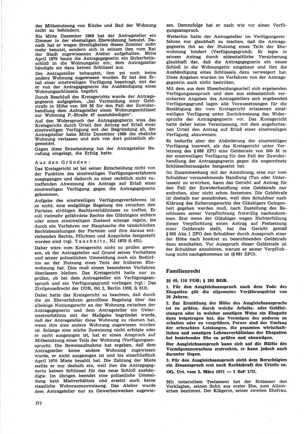 Neue Justiz (NJ), Zeitschrift für Recht und Rechtswissenschaft [Deutsche Demokratische Republik (DDR)], 25. Jahrgang 1971, Seite 372 (NJ DDR 1971, S. 372)