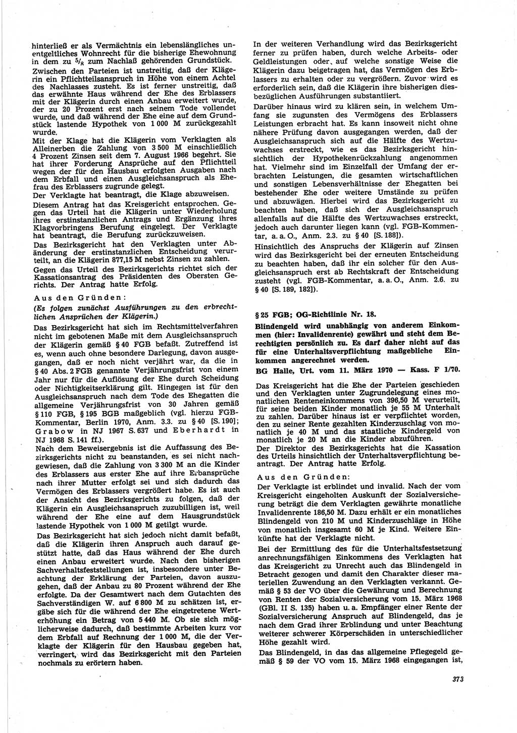 Neue Justiz (NJ), Zeitschrift für Recht und Rechtswissenschaft [Deutsche Demokratische Republik (DDR)], 25. Jahrgang 1971, Seite 373 (NJ DDR 1971, S. 373)