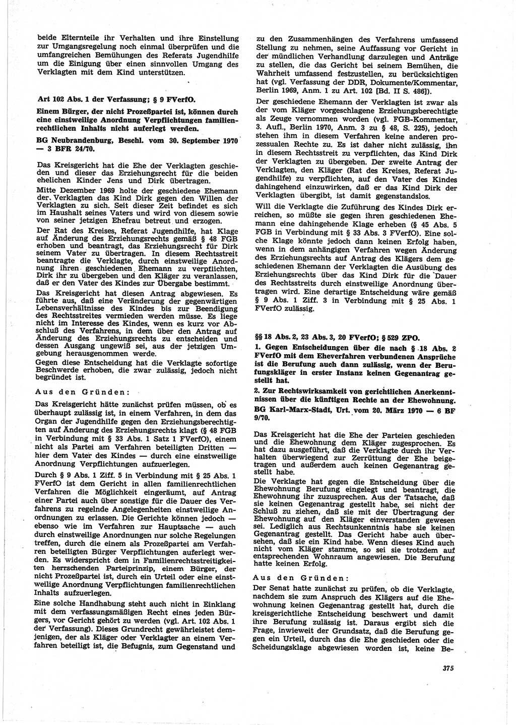 Neue Justiz (NJ), Zeitschrift für Recht und Rechtswissenschaft [Deutsche Demokratische Republik (DDR)], 25. Jahrgang 1971, Seite 375 (NJ DDR 1971, S. 375)