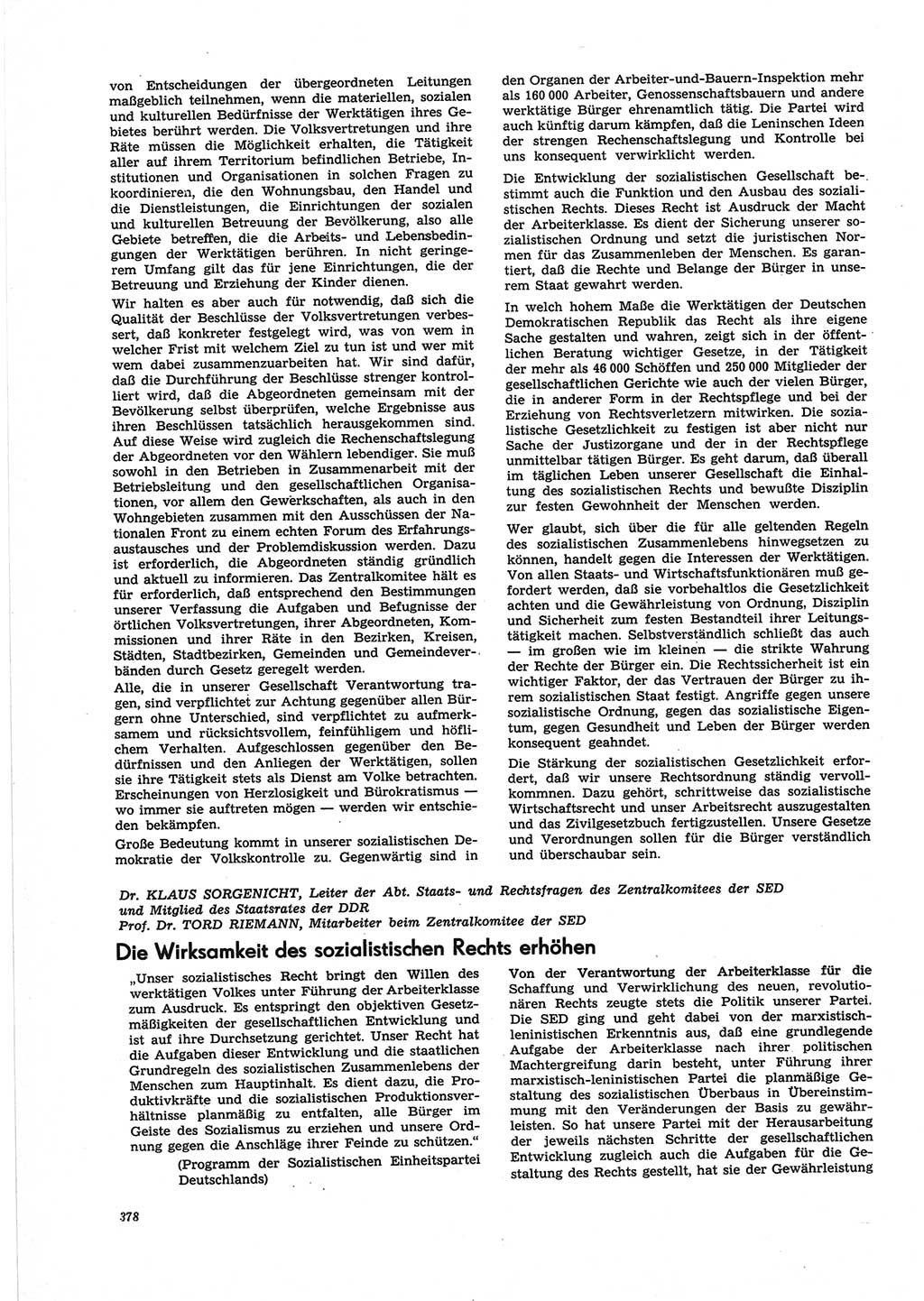 Neue Justiz (NJ), Zeitschrift für Recht und Rechtswissenschaft [Deutsche Demokratische Republik (DDR)], 25. Jahrgang 1971, Seite 378 (NJ DDR 1971, S. 378)