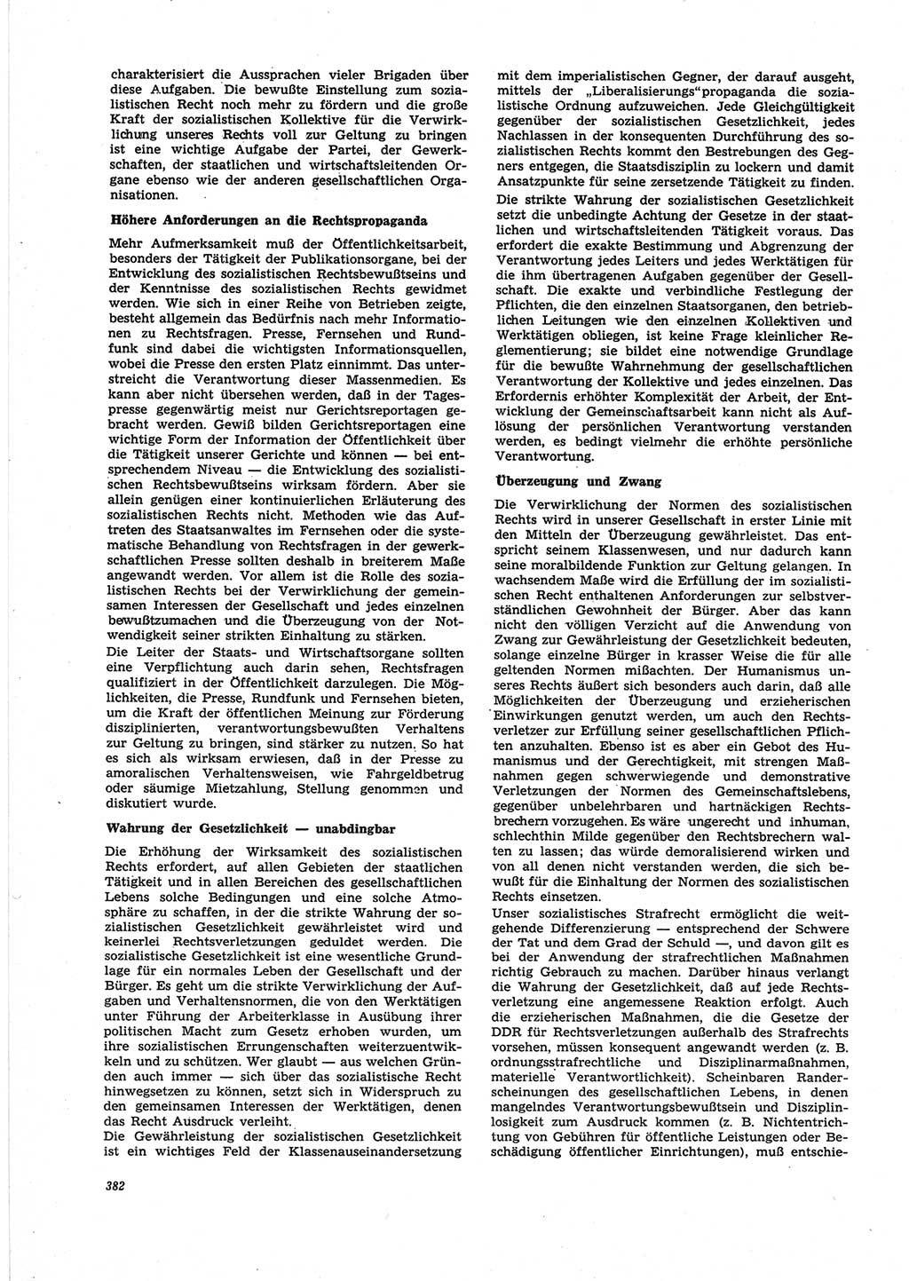 Neue Justiz (NJ), Zeitschrift für Recht und Rechtswissenschaft [Deutsche Demokratische Republik (DDR)], 25. Jahrgang 1971, Seite 382 (NJ DDR 1971, S. 382)