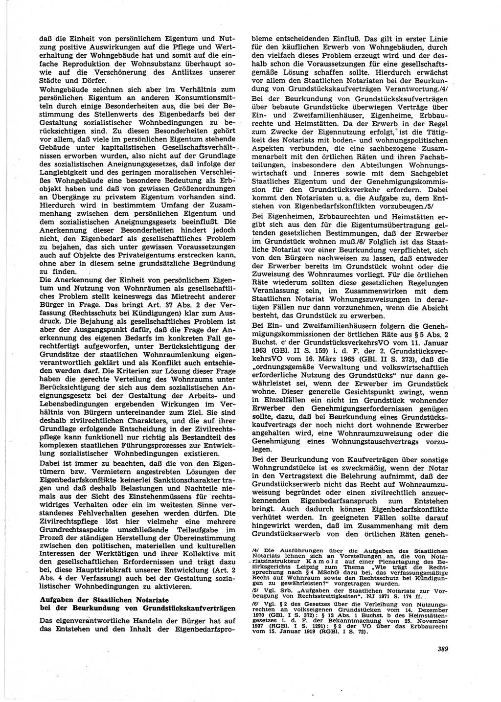 Neue Justiz (NJ), Zeitschrift für Recht und Rechtswissenschaft [Deutsche Demokratische Republik (DDR)], 25. Jahrgang 1971, Seite 389 (NJ DDR 1971, S. 389)