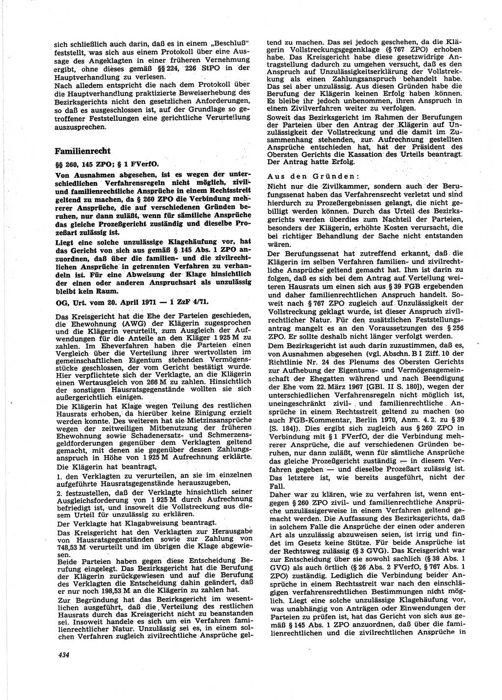 Neue Justiz (NJ), Zeitschrift für Recht und Rechtswissenschaft [Deutsche Demokratische Republik (DDR)], 25. Jahrgang 1971, Seite 434 (NJ DDR 1971, S. 434)