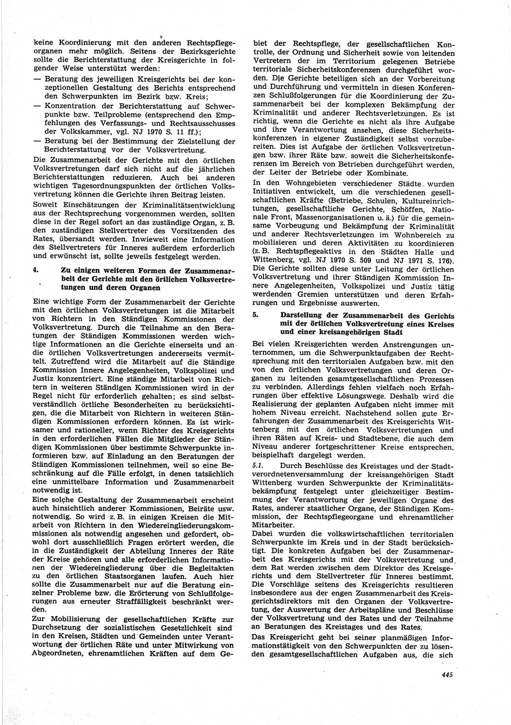 Neue Justiz (NJ), Zeitschrift für Recht und Rechtswissenschaft [Deutsche Demokratische Republik (DDR)], 25. Jahrgang 1971, Seite 445 (NJ DDR 1971, S. 445)