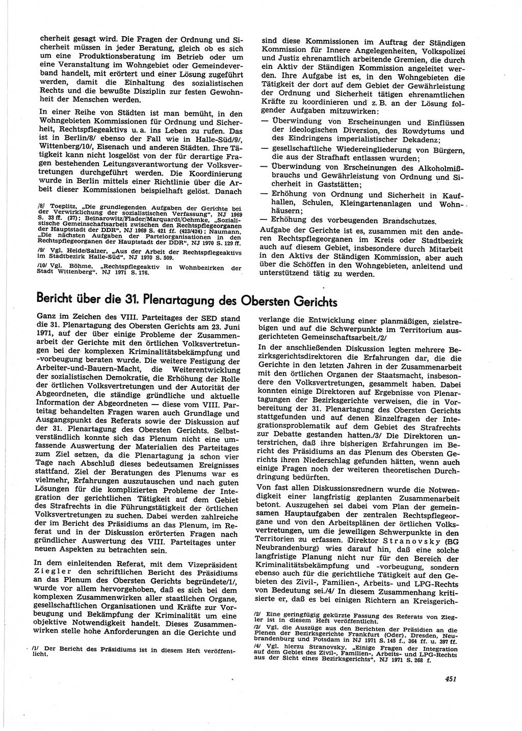 Neue Justiz (NJ), Zeitschrift für Recht und Rechtswissenschaft [Deutsche Demokratische Republik (DDR)], 25. Jahrgang 1971, Seite 451 (NJ DDR 1971, S. 451)