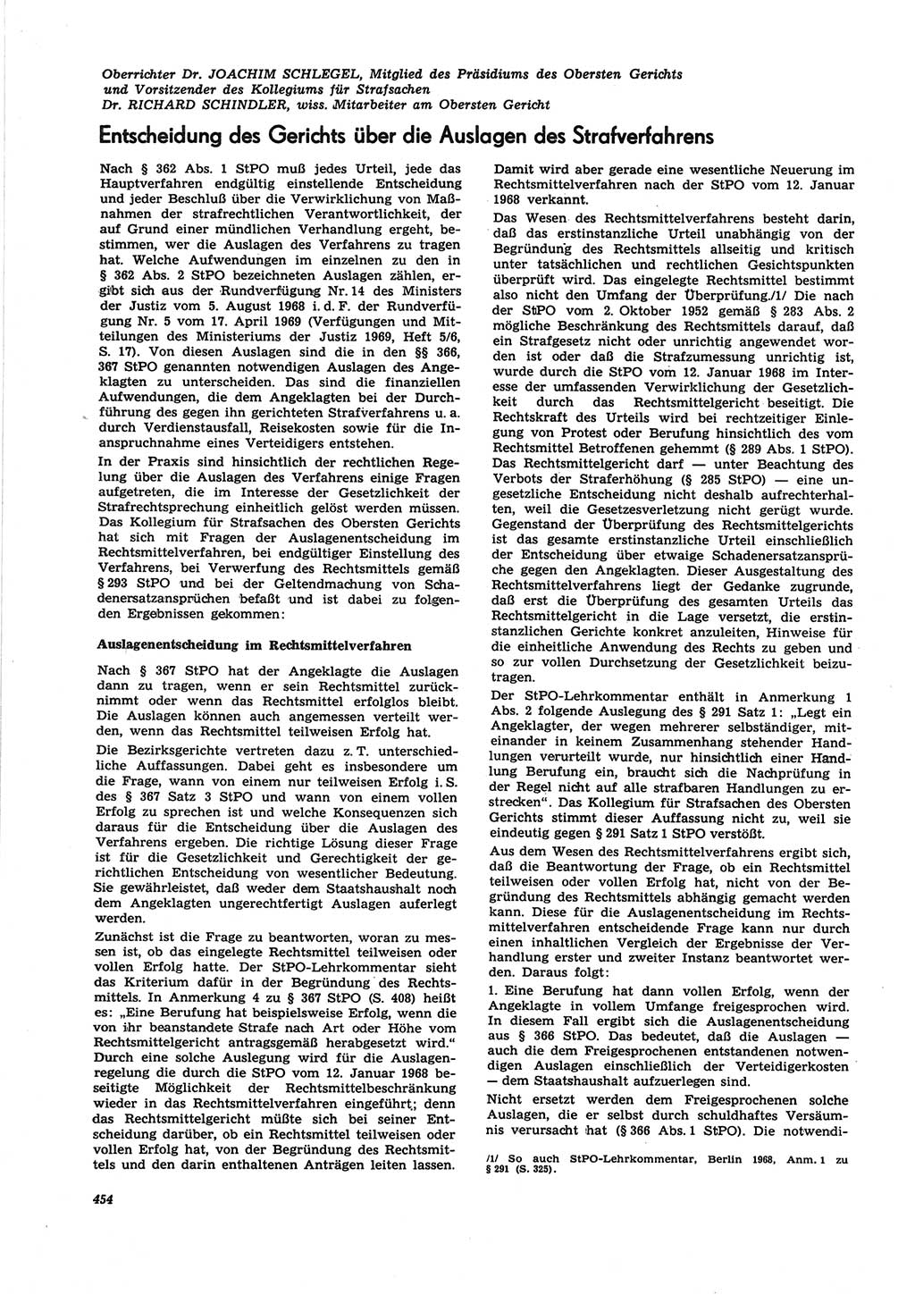 Neue Justiz (NJ), Zeitschrift für Recht und Rechtswissenschaft [Deutsche Demokratische Republik (DDR)], 25. Jahrgang 1971, Seite 454 (NJ DDR 1971, S. 454)