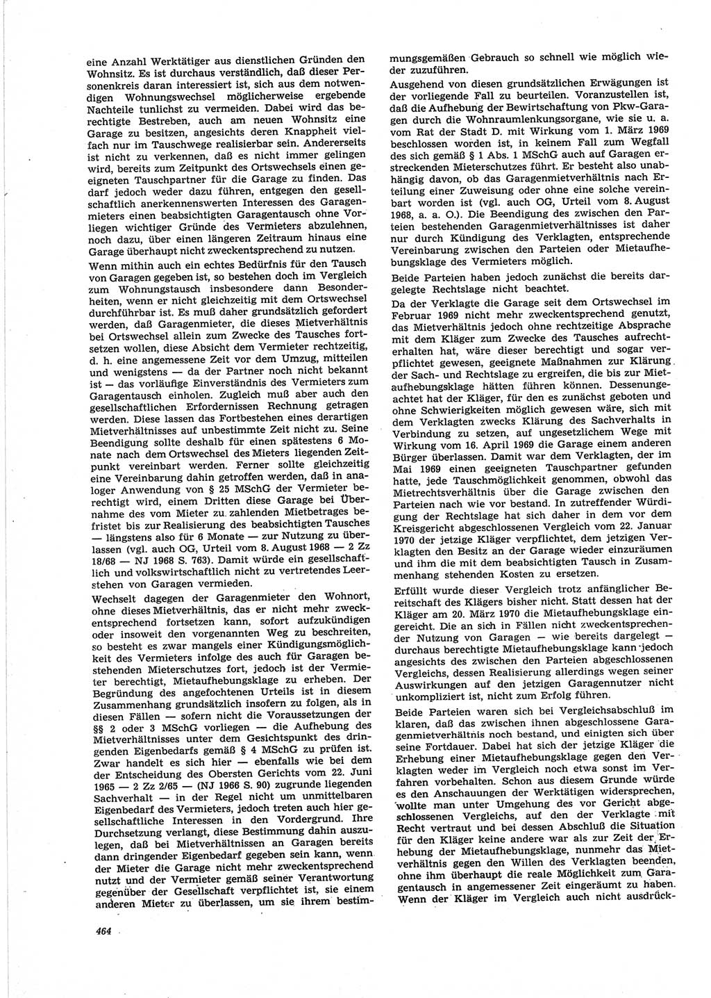 Neue Justiz (NJ), Zeitschrift für Recht und Rechtswissenschaft [Deutsche Demokratische Republik (DDR)], 25. Jahrgang 1971, Seite 464 (NJ DDR 1971, S. 464)