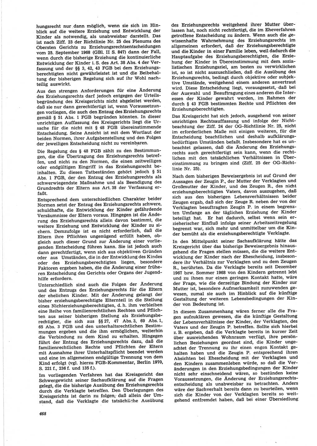 Neue Justiz (NJ), Zeitschrift für Recht und Rechtswissenschaft [Deutsche Demokratische Republik (DDR)], 25. Jahrgang 1971, Seite 468 (NJ DDR 1971, S. 468)