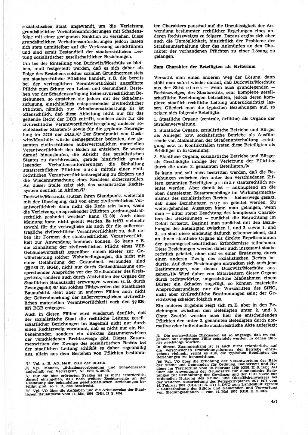 Neue Justiz (NJ), Zeitschrift für Recht und Rechtswissenschaft [Deutsche Demokratische Republik (DDR)], 25. Jahrgang 1971, Seite 481 (NJ DDR 1971, S. 481)