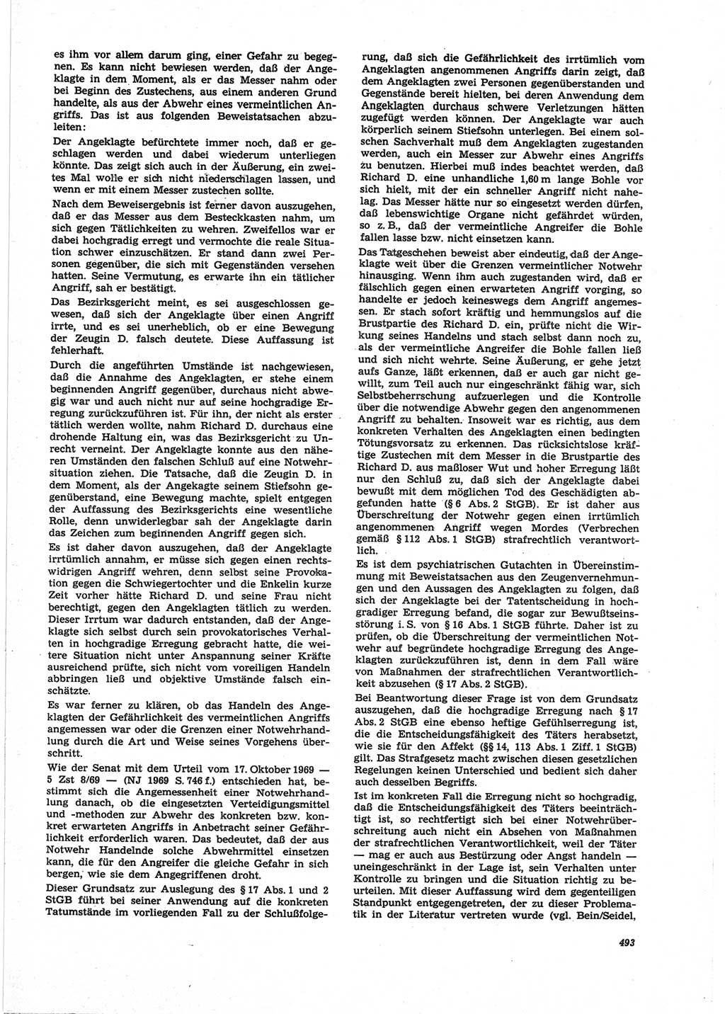 Neue Justiz (NJ), Zeitschrift für Recht und Rechtswissenschaft [Deutsche Demokratische Republik (DDR)], 25. Jahrgang 1971, Seite 493 (NJ DDR 1971, S. 493)