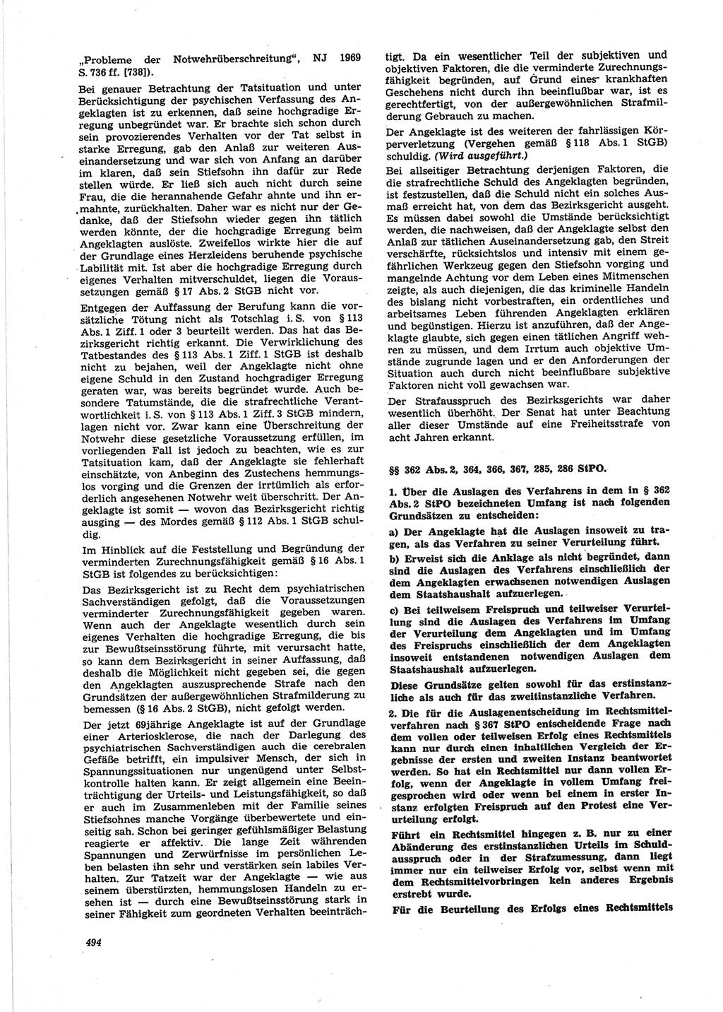 Neue Justiz (NJ), Zeitschrift für Recht und Rechtswissenschaft [Deutsche Demokratische Republik (DDR)], 25. Jahrgang 1971, Seite 494 (NJ DDR 1971, S. 494)