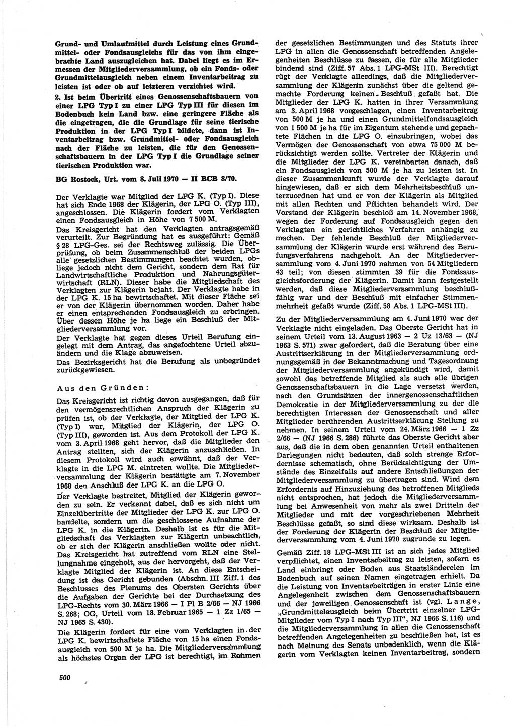 Neue Justiz (NJ), Zeitschrift für Recht und Rechtswissenschaft [Deutsche Demokratische Republik (DDR)], 25. Jahrgang 1971, Seite 500 (NJ DDR 1971, S. 500)