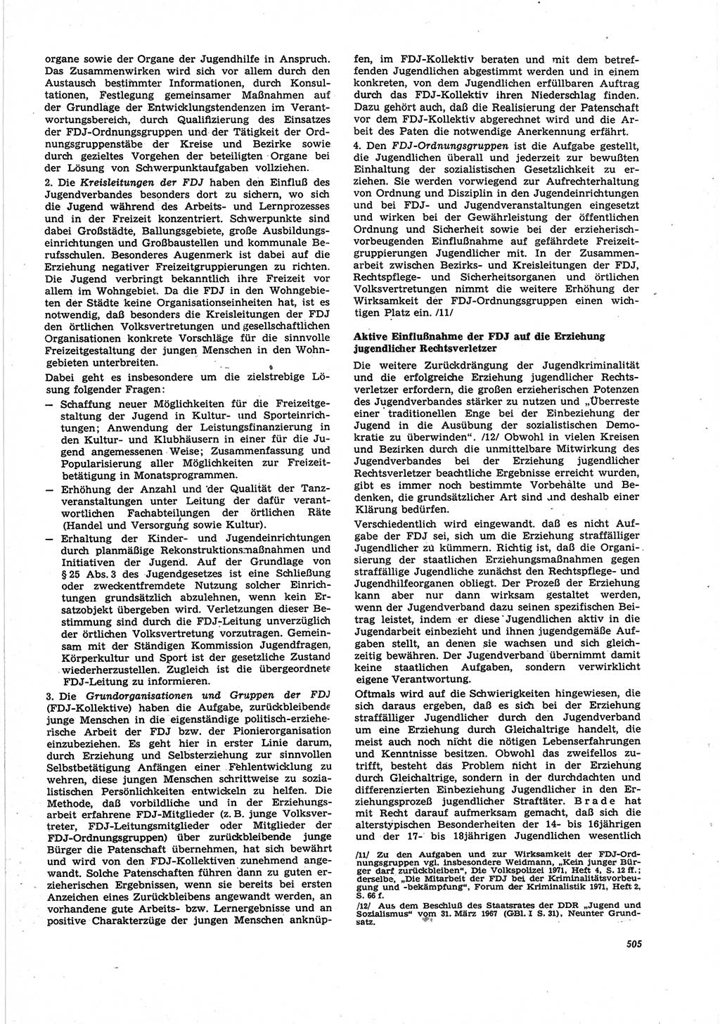Neue Justiz (NJ), Zeitschrift für Recht und Rechtswissenschaft [Deutsche Demokratische Republik (DDR)], 25. Jahrgang 1971, Seite 505 (NJ DDR 1971, S. 505)