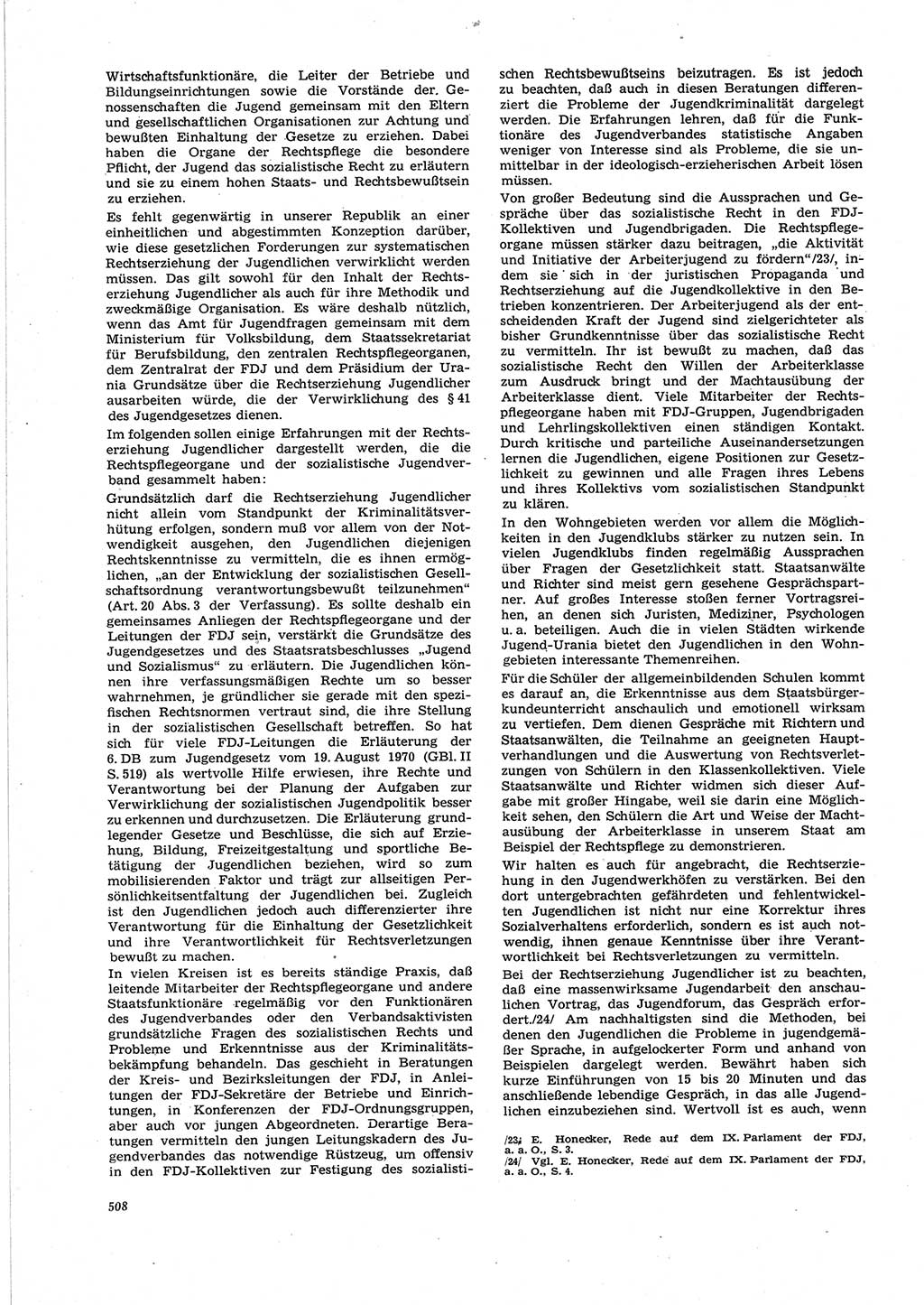 Neue Justiz (NJ), Zeitschrift für Recht und Rechtswissenschaft [Deutsche Demokratische Republik (DDR)], 25. Jahrgang 1971, Seite 508 (NJ DDR 1971, S. 508)