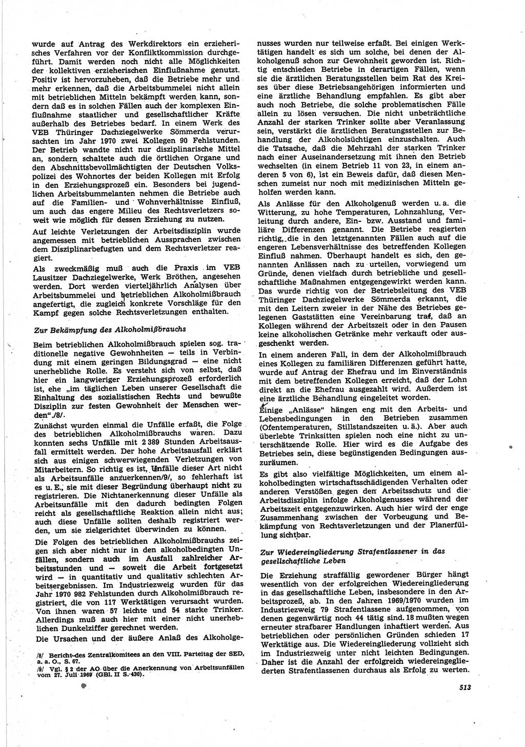 Neue Justiz (NJ), Zeitschrift für Recht und Rechtswissenschaft [Deutsche Demokratische Republik (DDR)], 25. Jahrgang 1971, Seite 513 (NJ DDR 1971, S. 513)