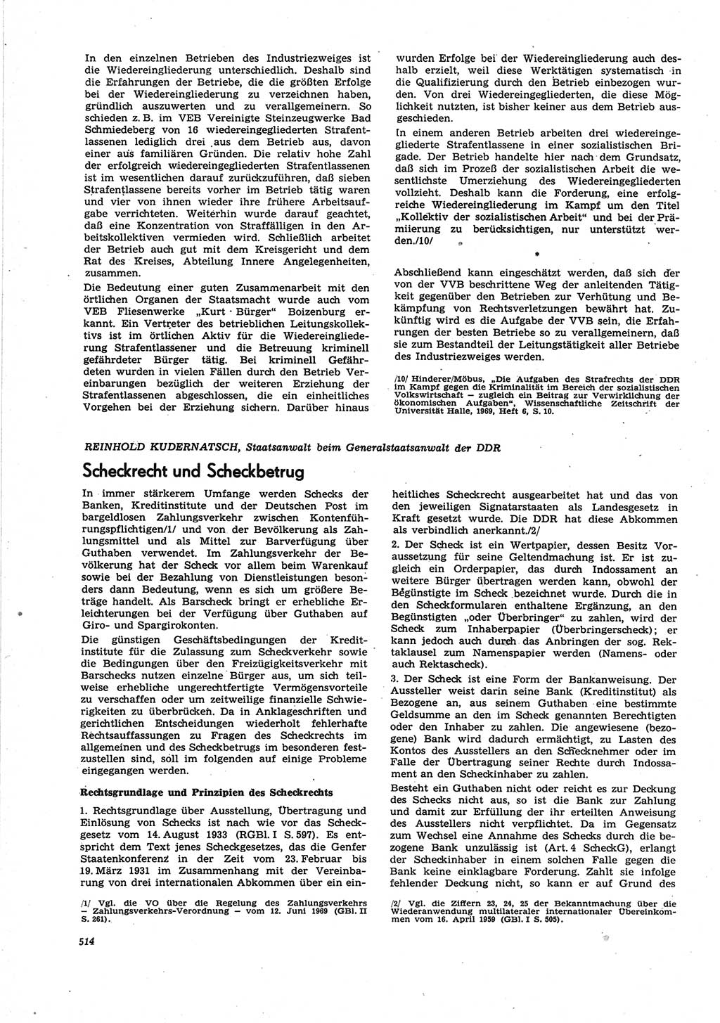 Neue Justiz (NJ), Zeitschrift für Recht und Rechtswissenschaft [Deutsche Demokratische Republik (DDR)], 25. Jahrgang 1971, Seite 514 (NJ DDR 1971, S. 514)