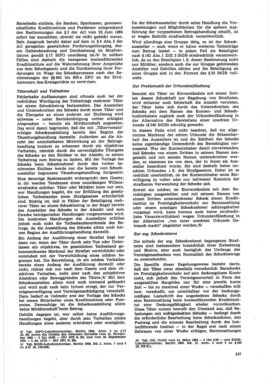 Neue Justiz (NJ), Zeitschrift für Recht und Rechtswissenschaft [Deutsche Demokratische Republik (DDR)], 25. Jahrgang 1971, Seite 517 (NJ DDR 1971, S. 517)