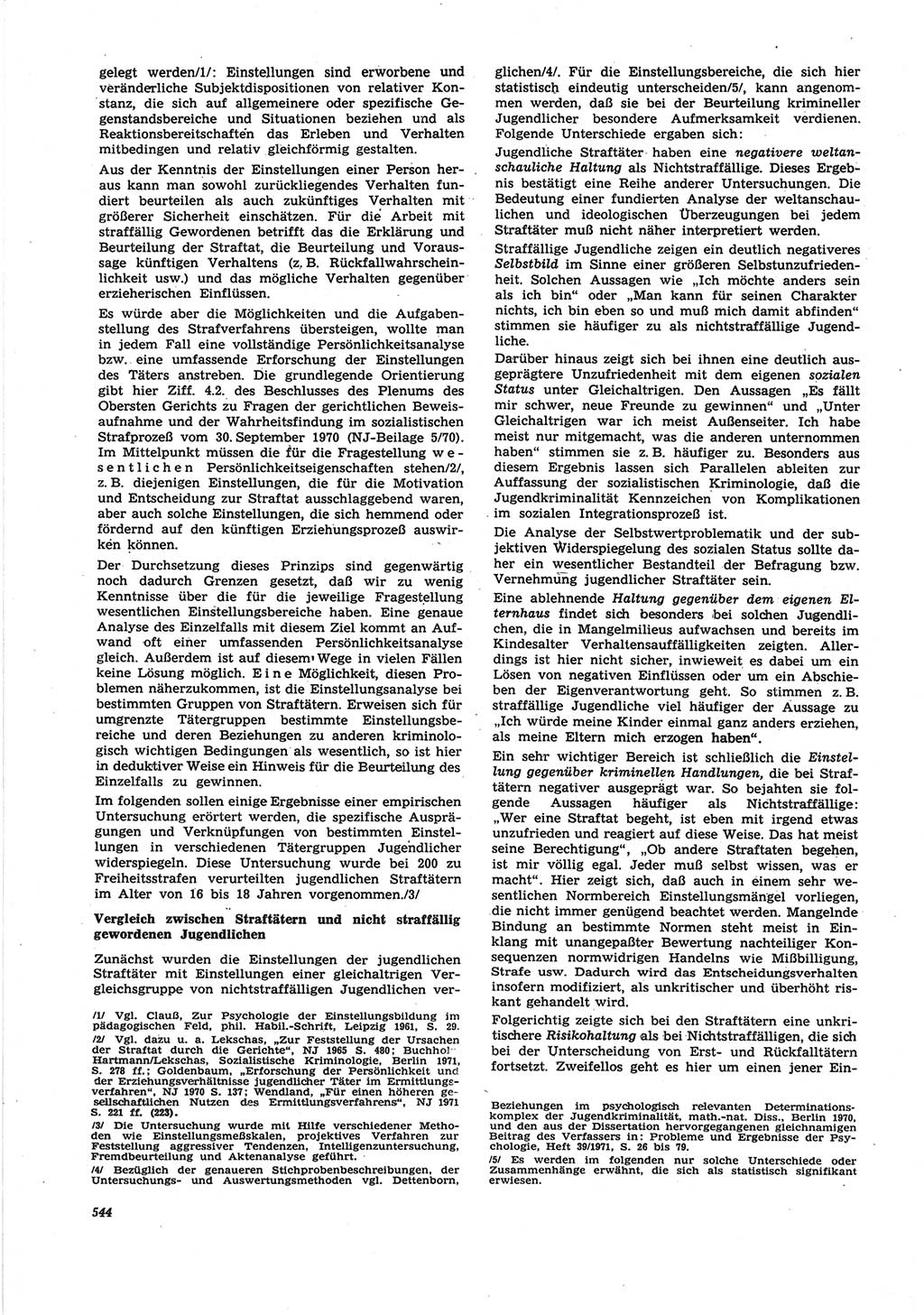 Neue Justiz (NJ), Zeitschrift für Recht und Rechtswissenschaft [Deutsche Demokratische Republik (DDR)], 25. Jahrgang 1971, Seite 544 (NJ DDR 1971, S. 544)