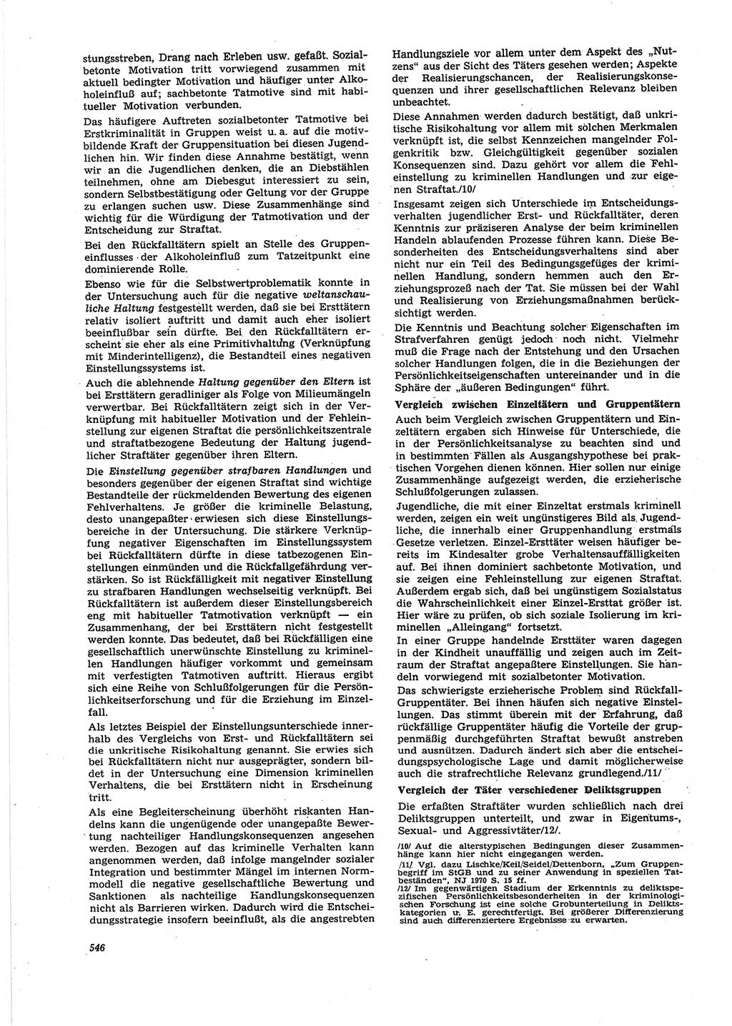 Neue Justiz (NJ), Zeitschrift für Recht und Rechtswissenschaft [Deutsche Demokratische Republik (DDR)], 25. Jahrgang 1971, Seite 546 (NJ DDR 1971, S. 546)