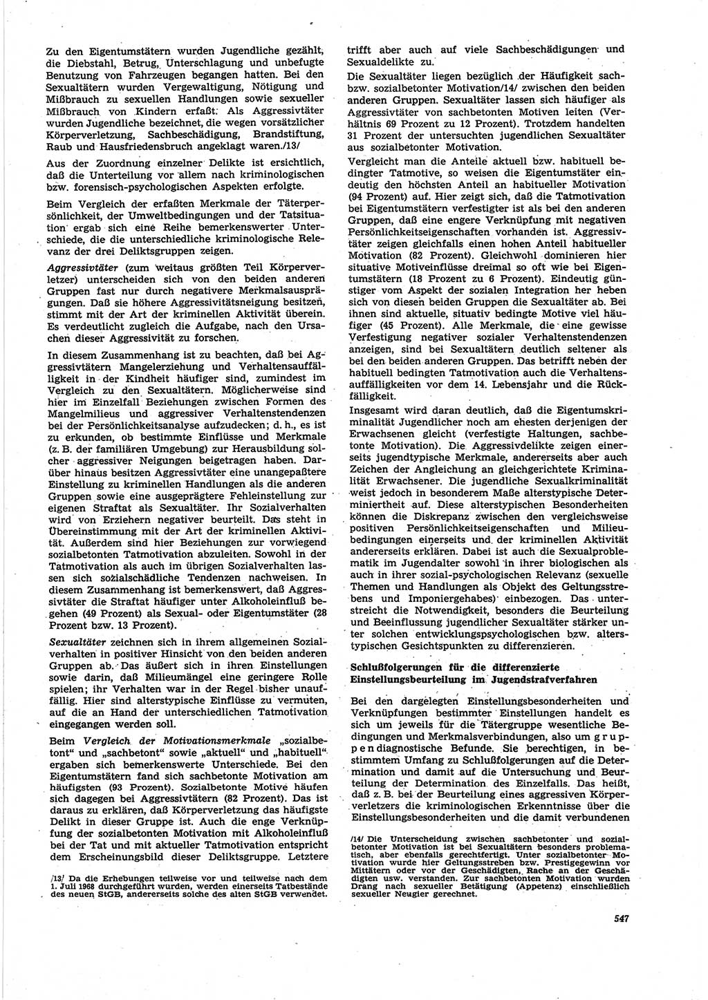 Neue Justiz (NJ), Zeitschrift für Recht und Rechtswissenschaft [Deutsche Demokratische Republik (DDR)], 25. Jahrgang 1971, Seite 547 (NJ DDR 1971, S. 547)