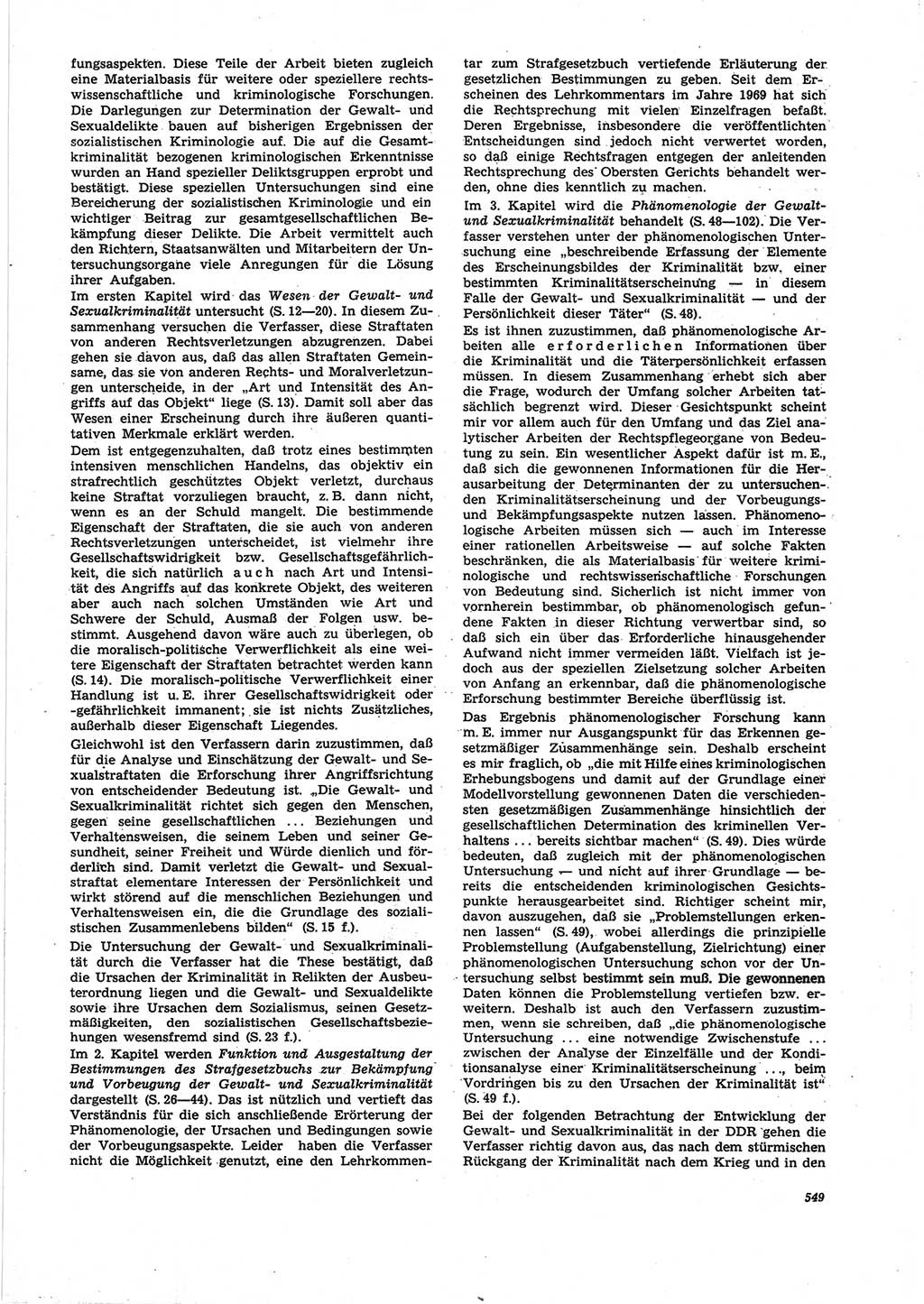 Neue Justiz (NJ), Zeitschrift für Recht und Rechtswissenschaft [Deutsche Demokratische Republik (DDR)], 25. Jahrgang 1971, Seite 549 (NJ DDR 1971, S. 549)