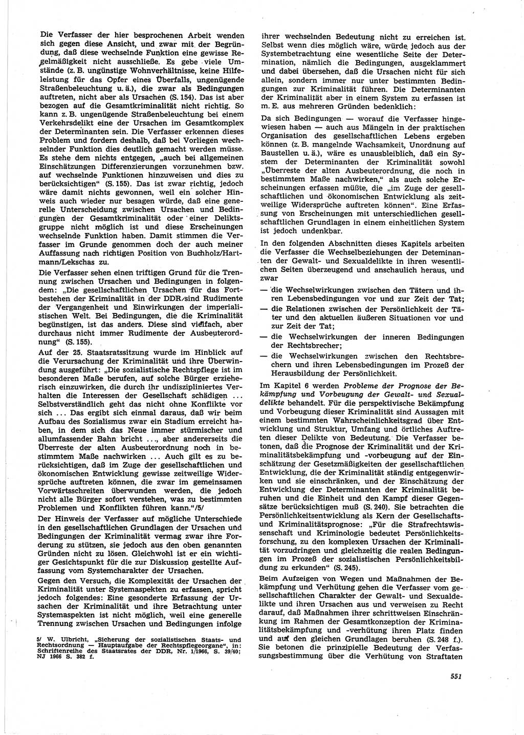 Neue Justiz (NJ), Zeitschrift für Recht und Rechtswissenschaft [Deutsche Demokratische Republik (DDR)], 25. Jahrgang 1971, Seite 551 (NJ DDR 1971, S. 551)