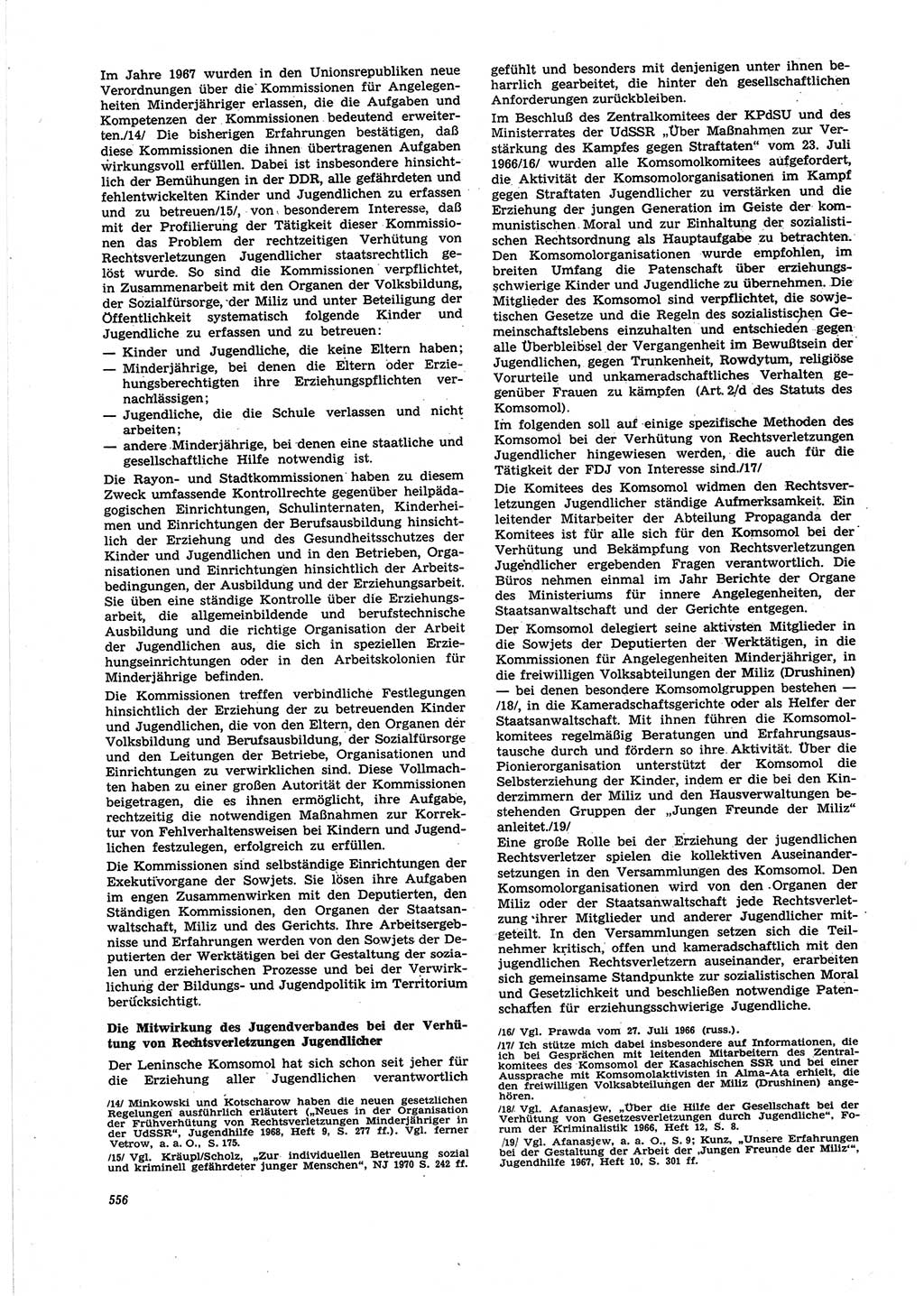 Neue Justiz (NJ), Zeitschrift für Recht und Rechtswissenschaft [Deutsche Demokratische Republik (DDR)], 25. Jahrgang 1971, Seite 556 (NJ DDR 1971, S. 556)