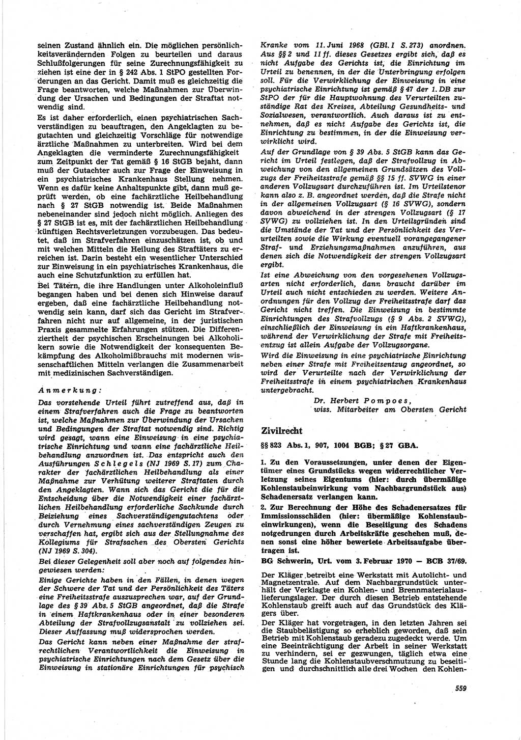 Neue Justiz (NJ), Zeitschrift für Recht und Rechtswissenschaft [Deutsche Demokratische Republik (DDR)], 25. Jahrgang 1971, Seite 559 (NJ DDR 1971, S. 559)