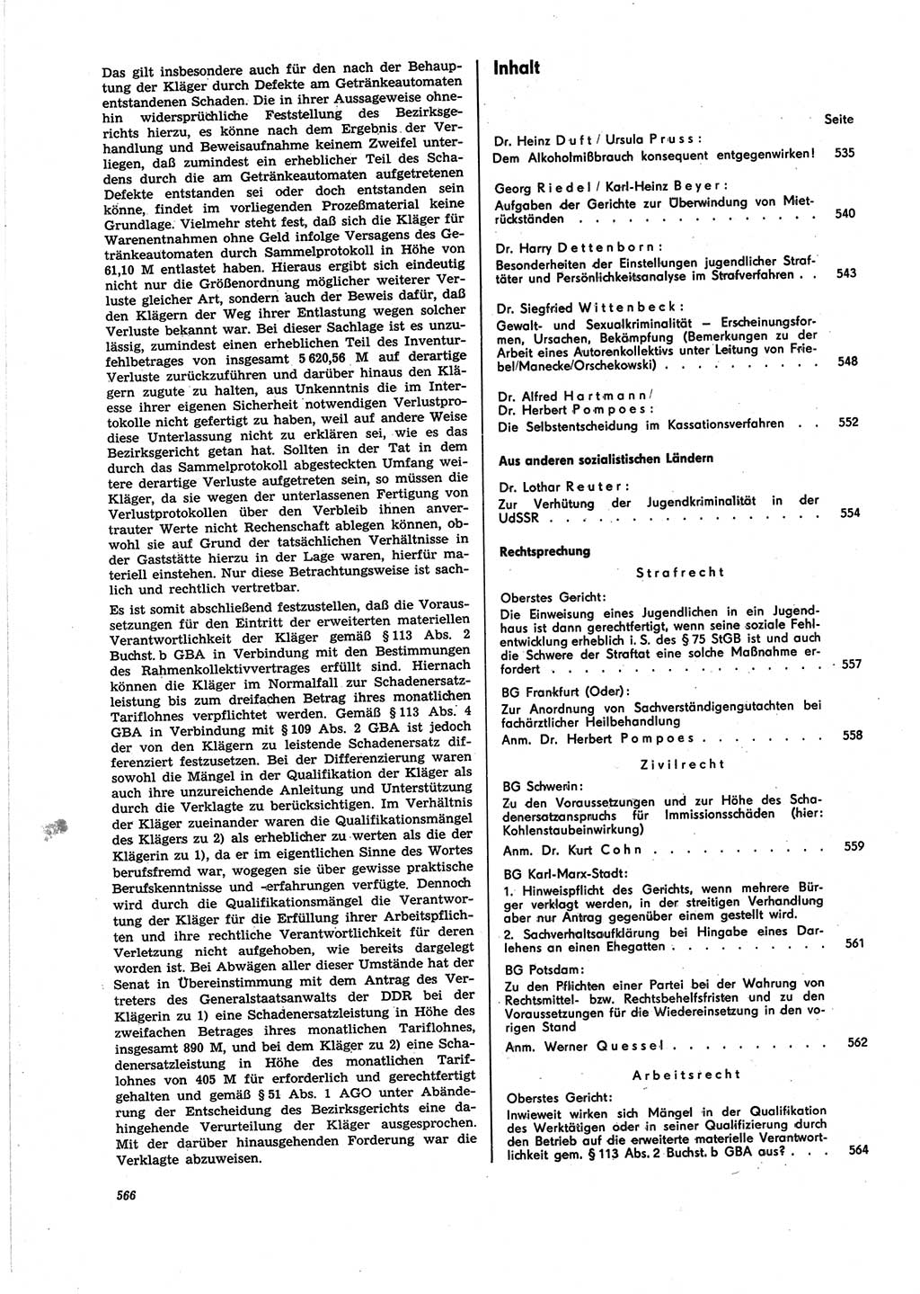 Neue Justiz (NJ), Zeitschrift für Recht und Rechtswissenschaft [Deutsche Demokratische Republik (DDR)], 25. Jahrgang 1971, Seite 566 (NJ DDR 1971, S. 566)