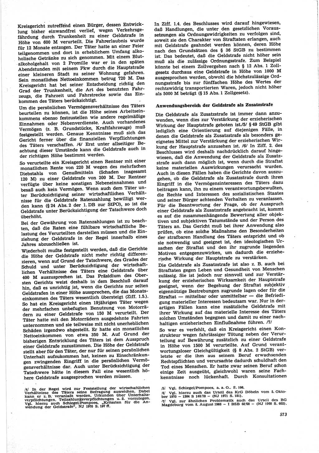 Neue Justiz (NJ), Zeitschrift für Recht und Rechtswissenschaft [Deutsche Demokratische Republik (DDR)], 25. Jahrgang 1971, Seite 573 (NJ DDR 1971, S. 573)