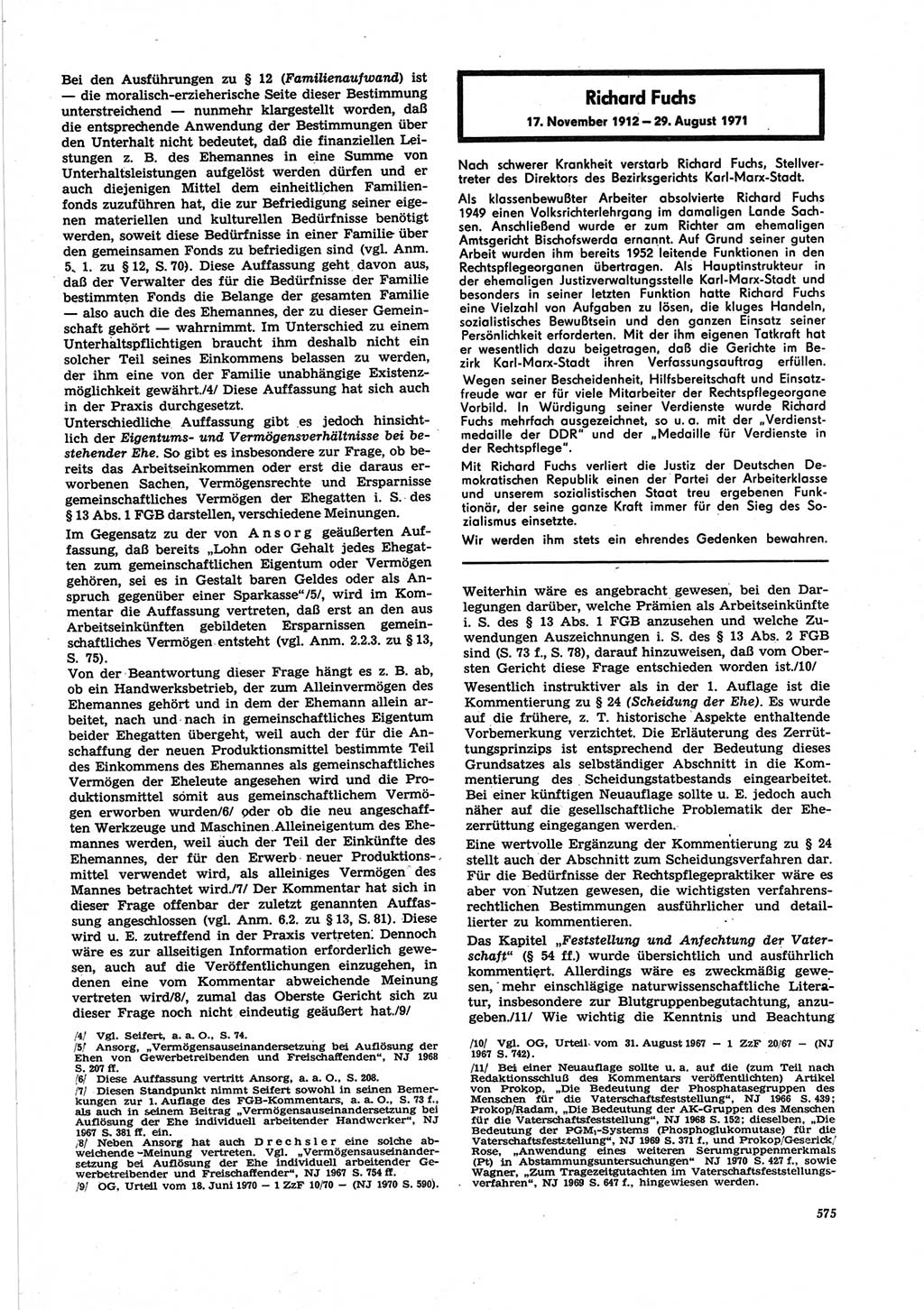 Neue Justiz (NJ), Zeitschrift für Recht und Rechtswissenschaft [Deutsche Demokratische Republik (DDR)], 25. Jahrgang 1971, Seite 575 (NJ DDR 1971, S. 575)