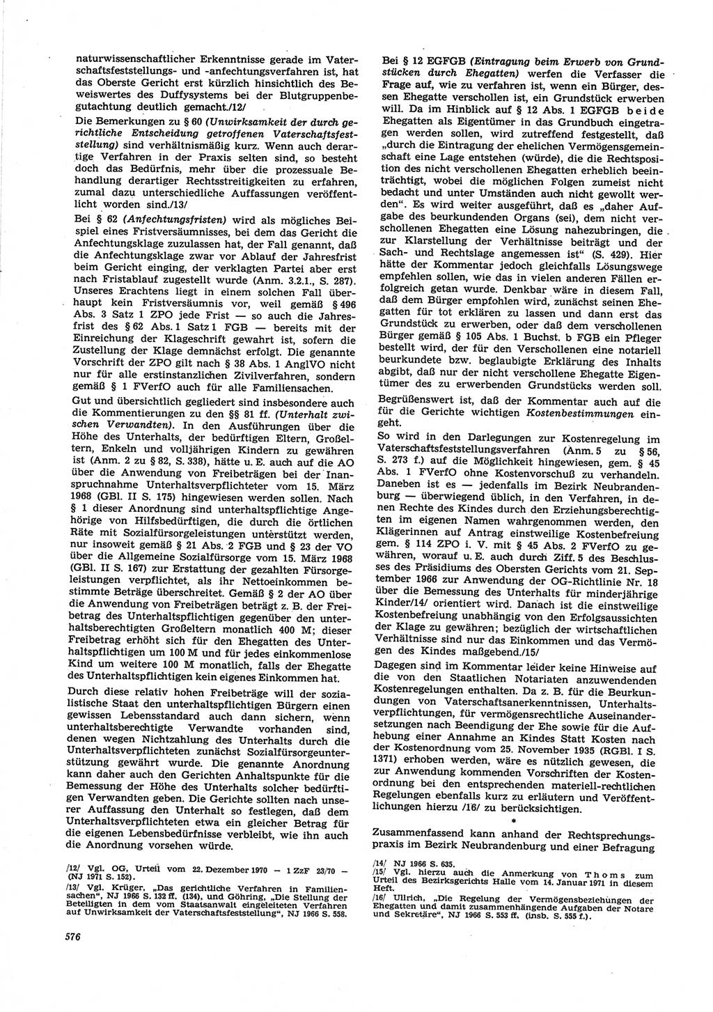 Neue Justiz (NJ), Zeitschrift für Recht und Rechtswissenschaft [Deutsche Demokratische Republik (DDR)], 25. Jahrgang 1971, Seite 576 (NJ DDR 1971, S. 576)