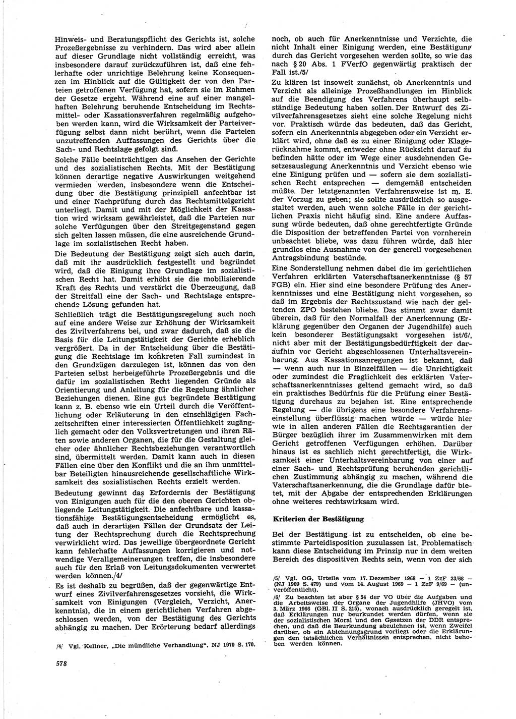 Neue Justiz (NJ), Zeitschrift für Recht und Rechtswissenschaft [Deutsche Demokratische Republik (DDR)], 25. Jahrgang 1971, Seite 578 (NJ DDR 1971, S. 578)