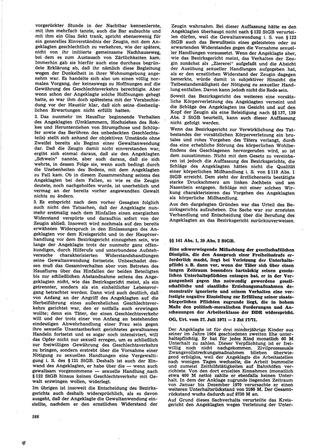 Neue Justiz (NJ), Zeitschrift für Recht und Rechtswissenschaft [Deutsche Demokratische Republik (DDR)], 25. Jahrgang 1971, Seite 588 (NJ DDR 1971, S. 588)